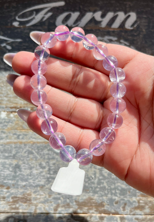 Gorgeous High Quality Collectors Lavender Moon Quartz Bracelet Sourced in Brazil Opt C | 9mm | 6.5" Wrist