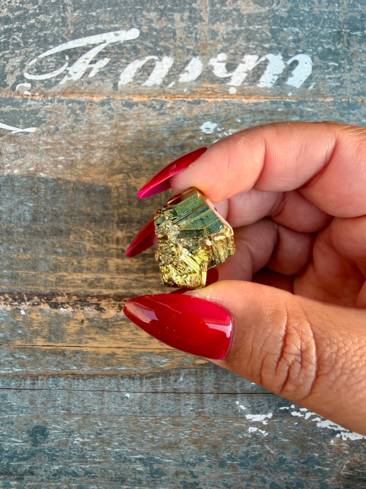 Gorgeous Cubic Pyrite with Natural Rainbow Iridescence from Indonesia | Opt 16