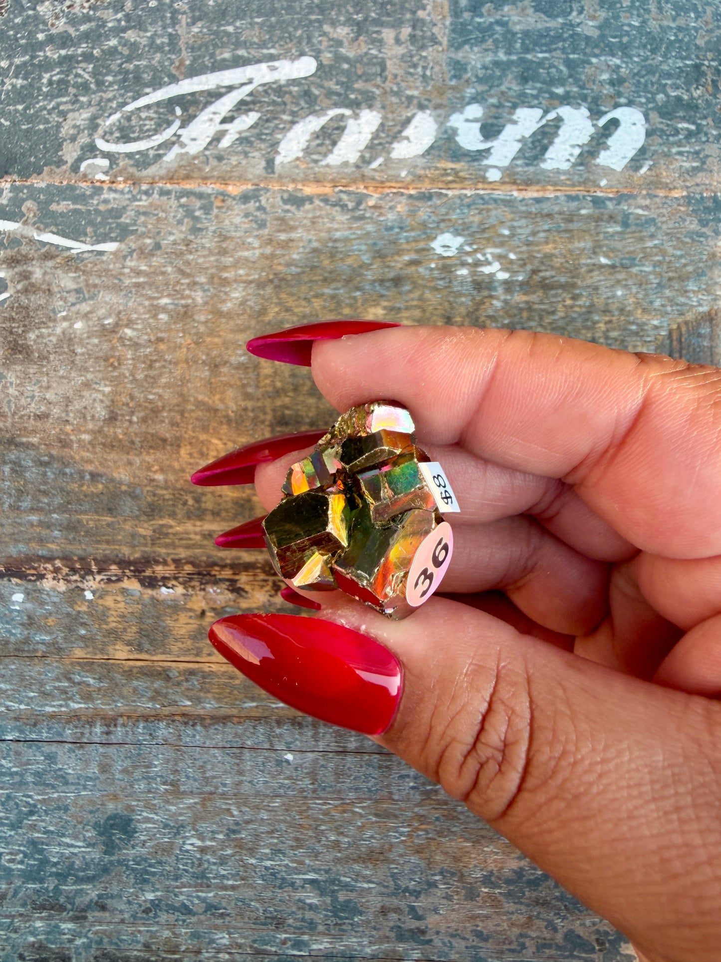 Gorgeous Cubic Pyrite with Natural Rainbow Iridescence from Indonesia | Opt 36