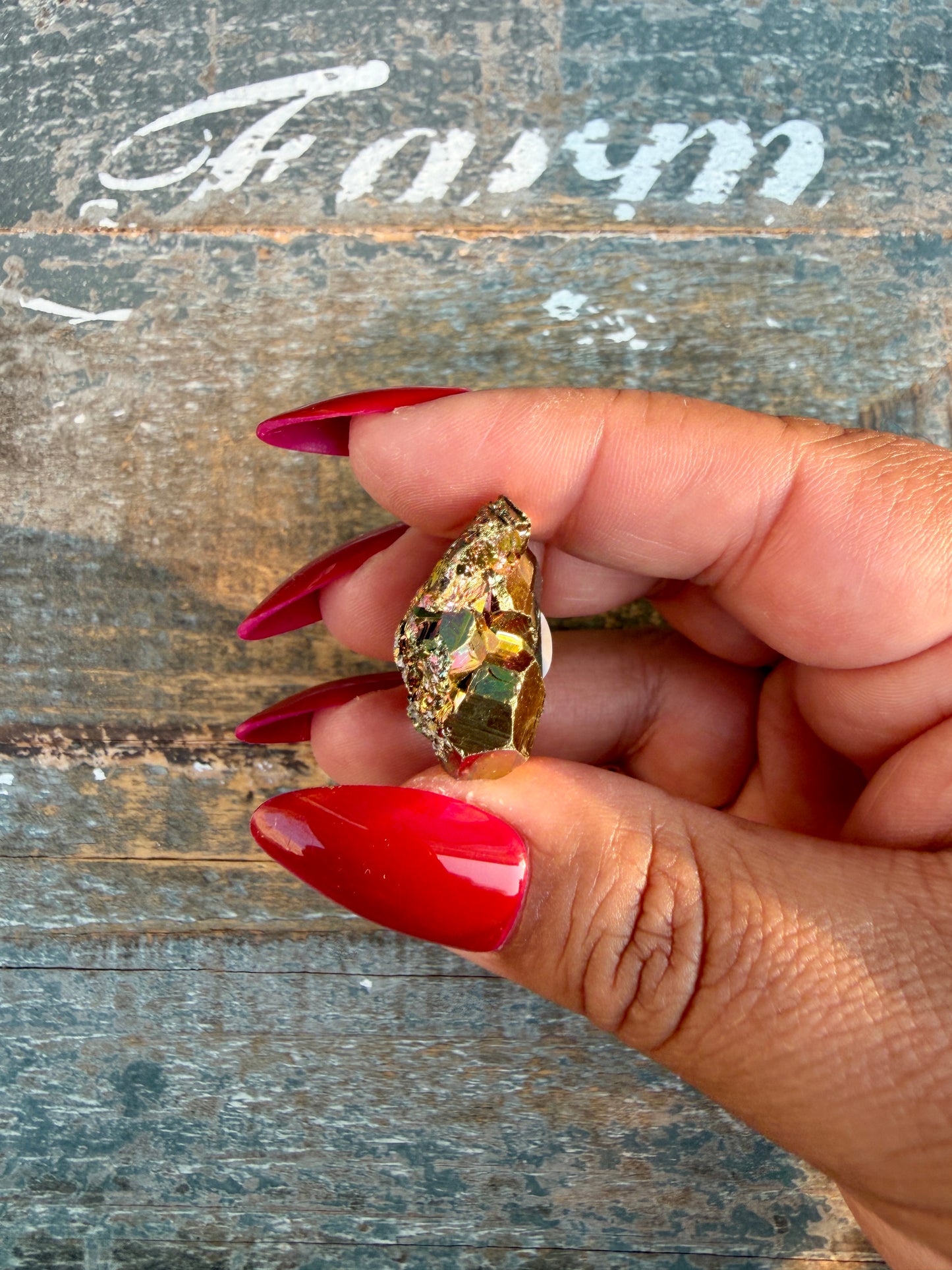 Gorgeous Cubic Pyrite with Natural Rainbow Iridescence from Indonesia | Opt 36
