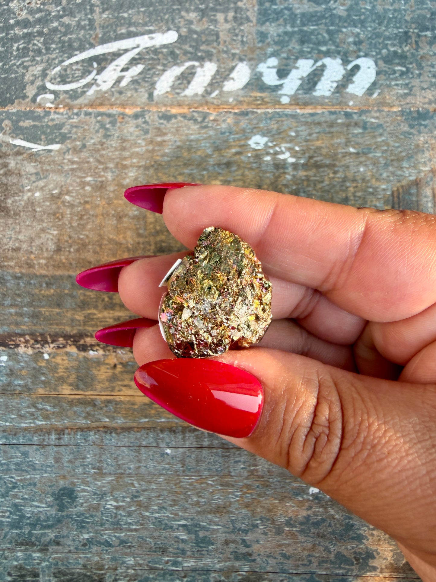 Gorgeous Cubic Pyrite with Natural Rainbow Iridescence from Indonesia | Opt 36