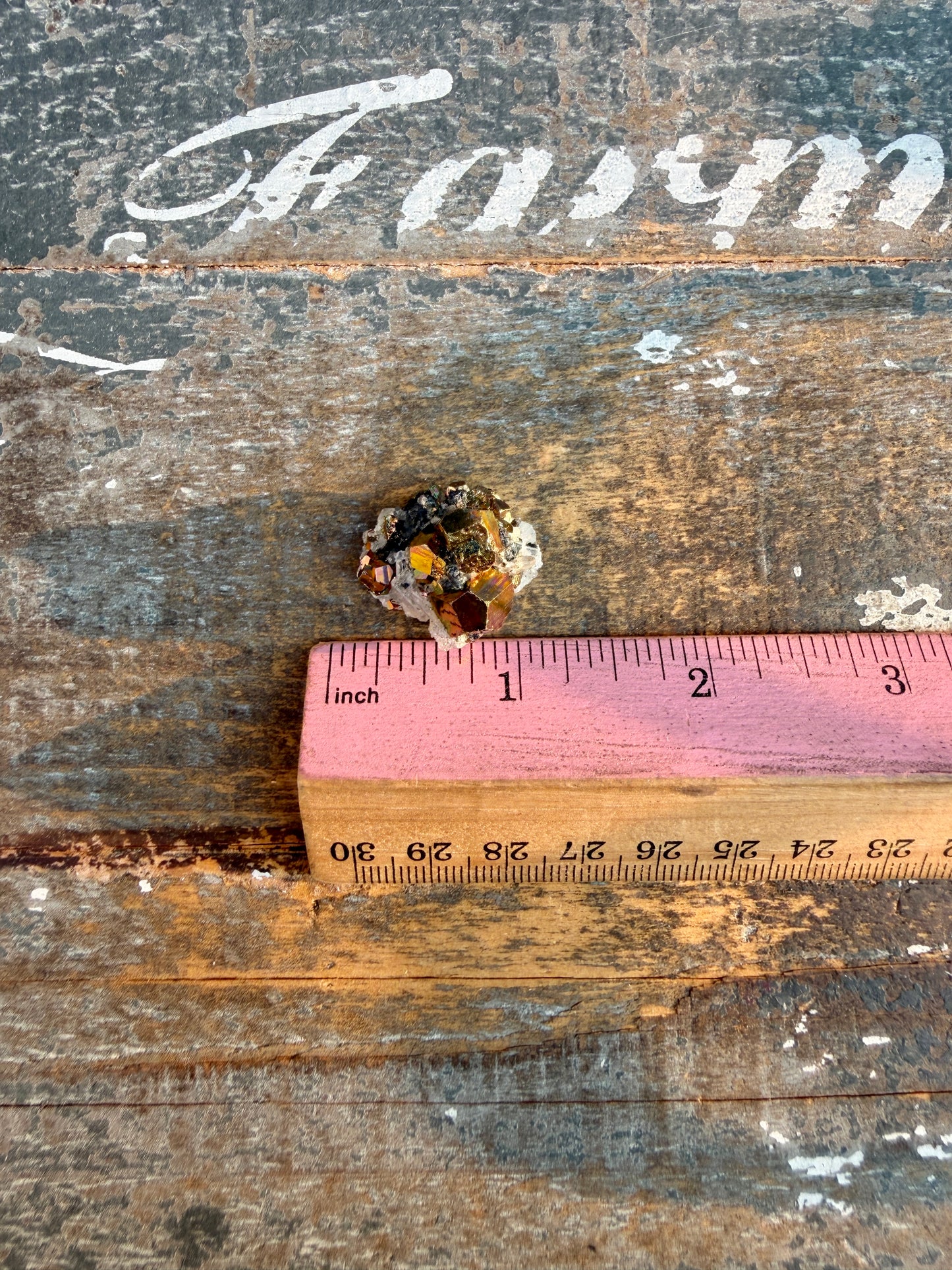 Gorgeous Cubic Pyrite with Natural Rainbow Iridescence from Indonesia | Opt 48