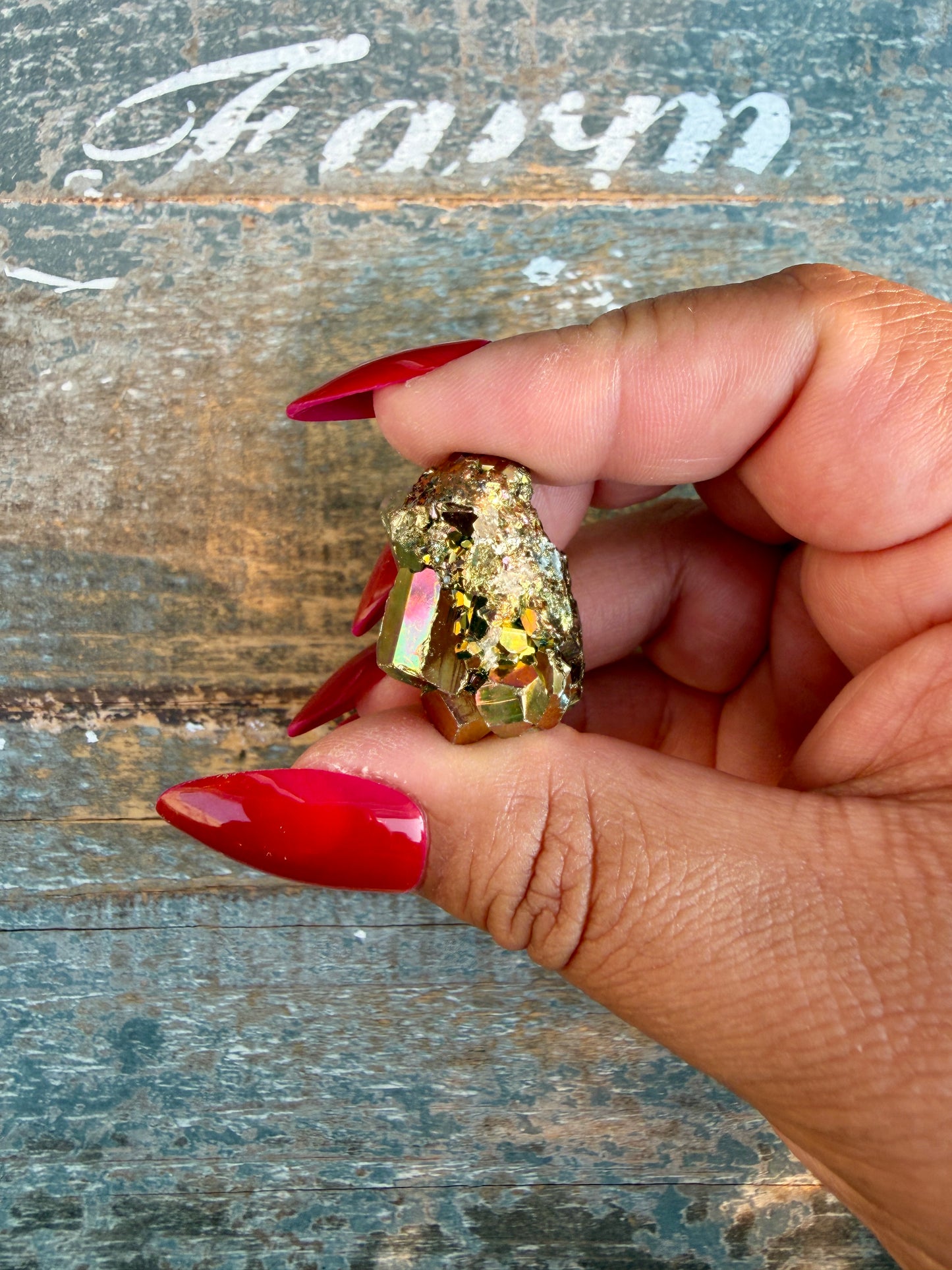 Gorgeous Cubic Pyrite with Natural Rainbow Iridescence from Indonesia | Opt 10