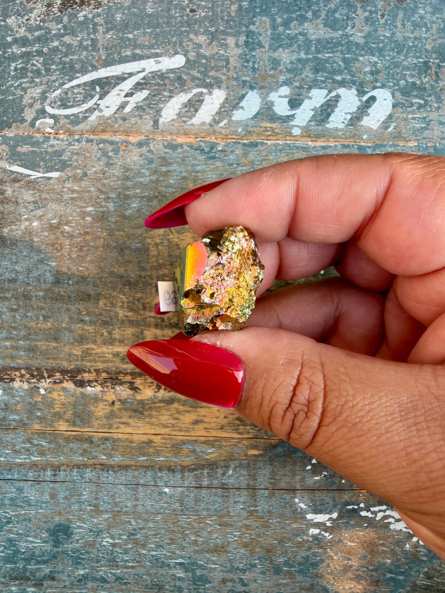 Gorgeous Cubic Pyrite with Natural Rainbow Iridescence from Indonesia | Opt 22