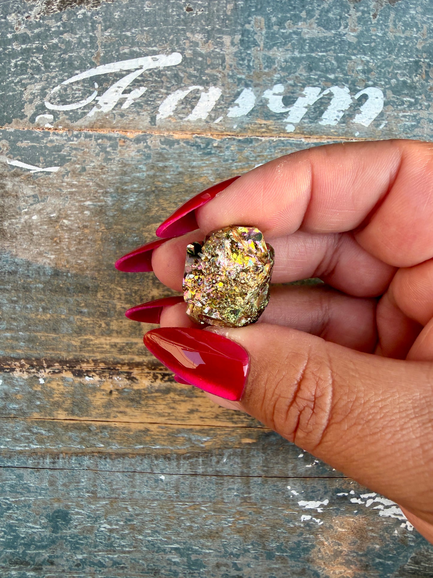 Gorgeous Cubic Pyrite with Natural Rainbow Iridescence from Indonesia | Opt 22