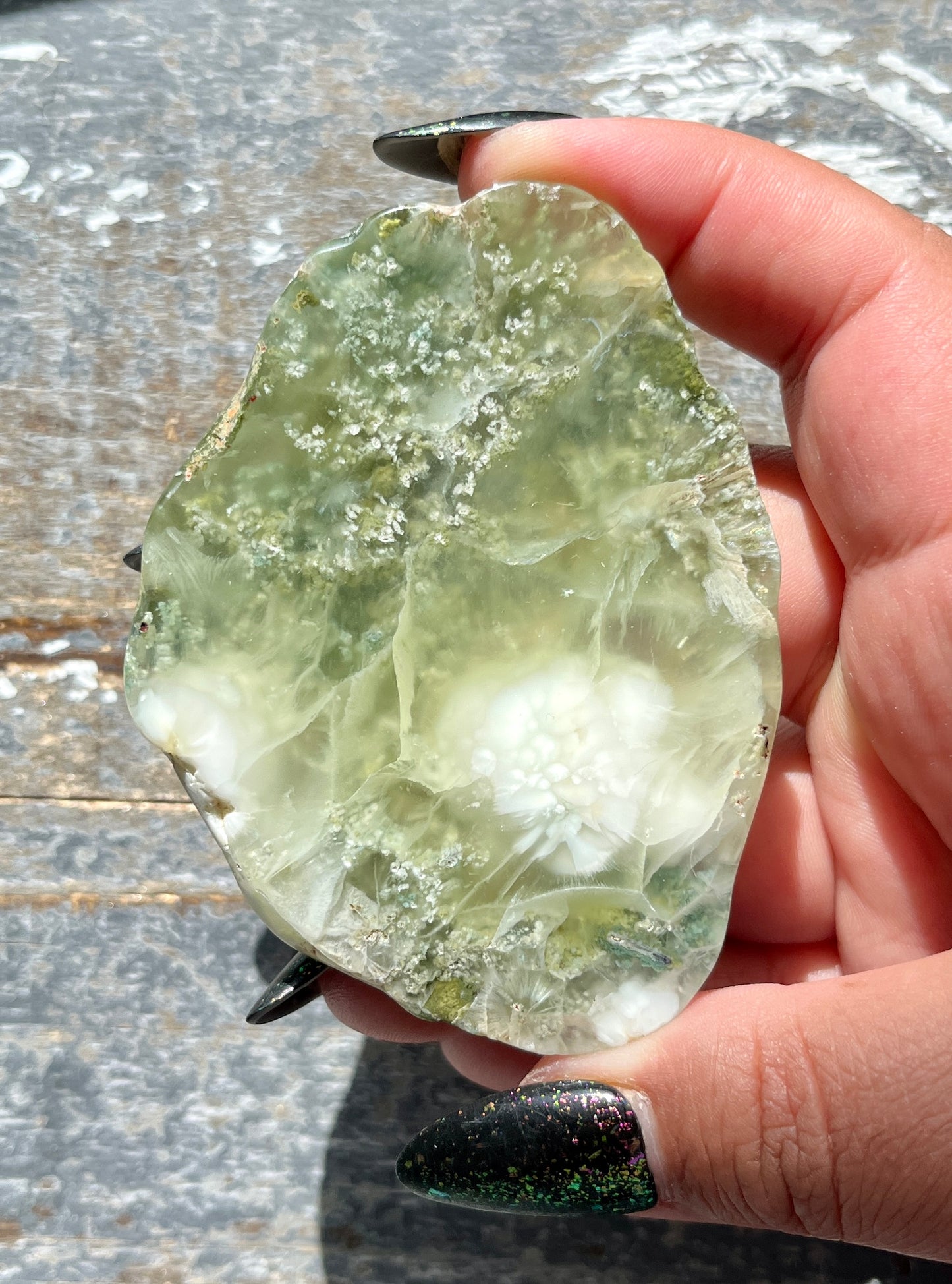 Gorgeous AAA Prehnite Polished Slab from Australia *Tucson Gem Show Exclusive*