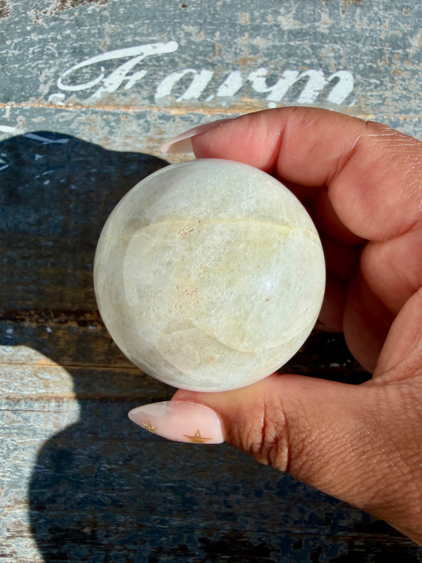 Gorgeous White Moonstone Sphere | India | Opt W