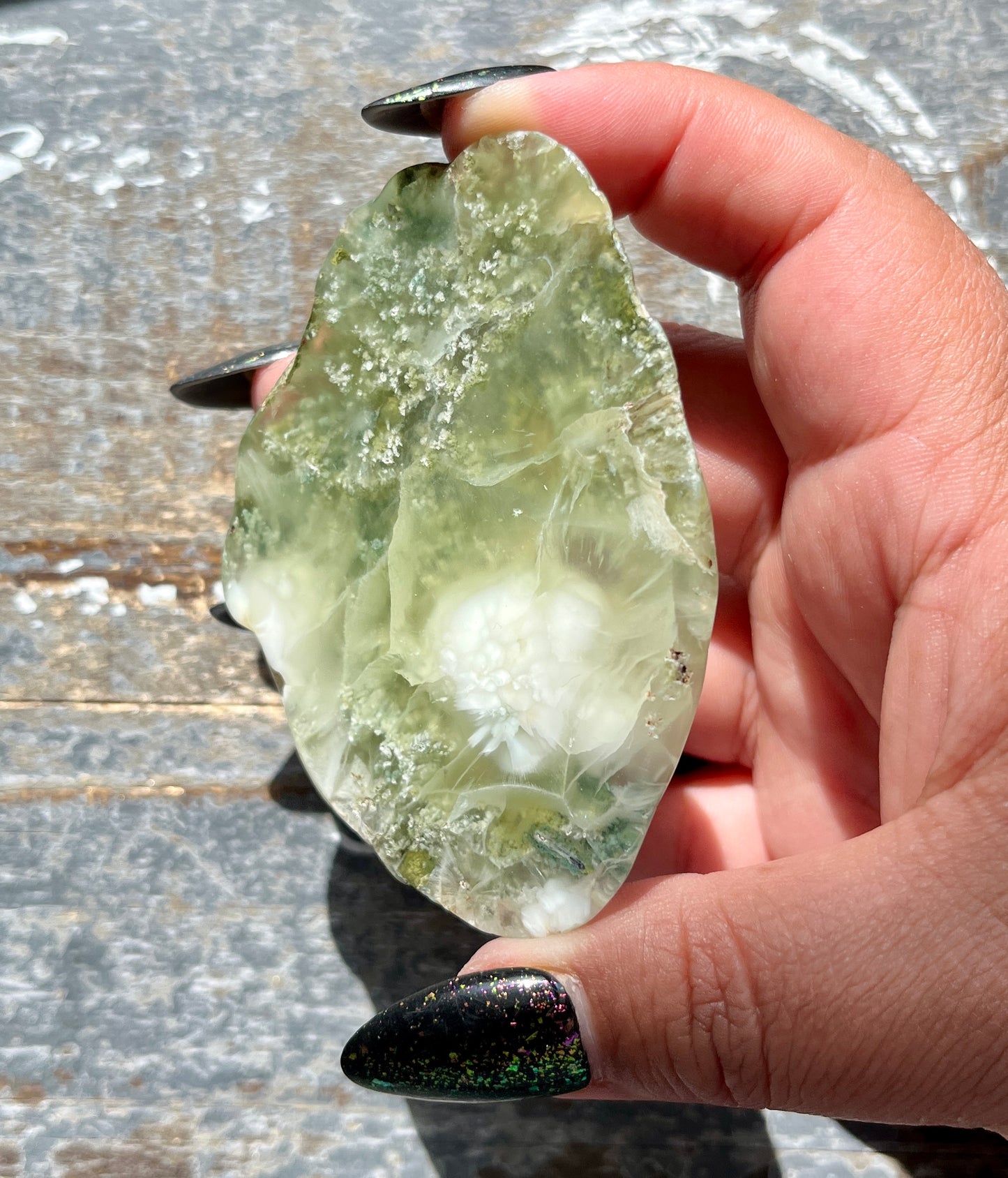 Gorgeous AAA Prehnite Polished Slab from Australia *Tucson Gem Show Exclusive*