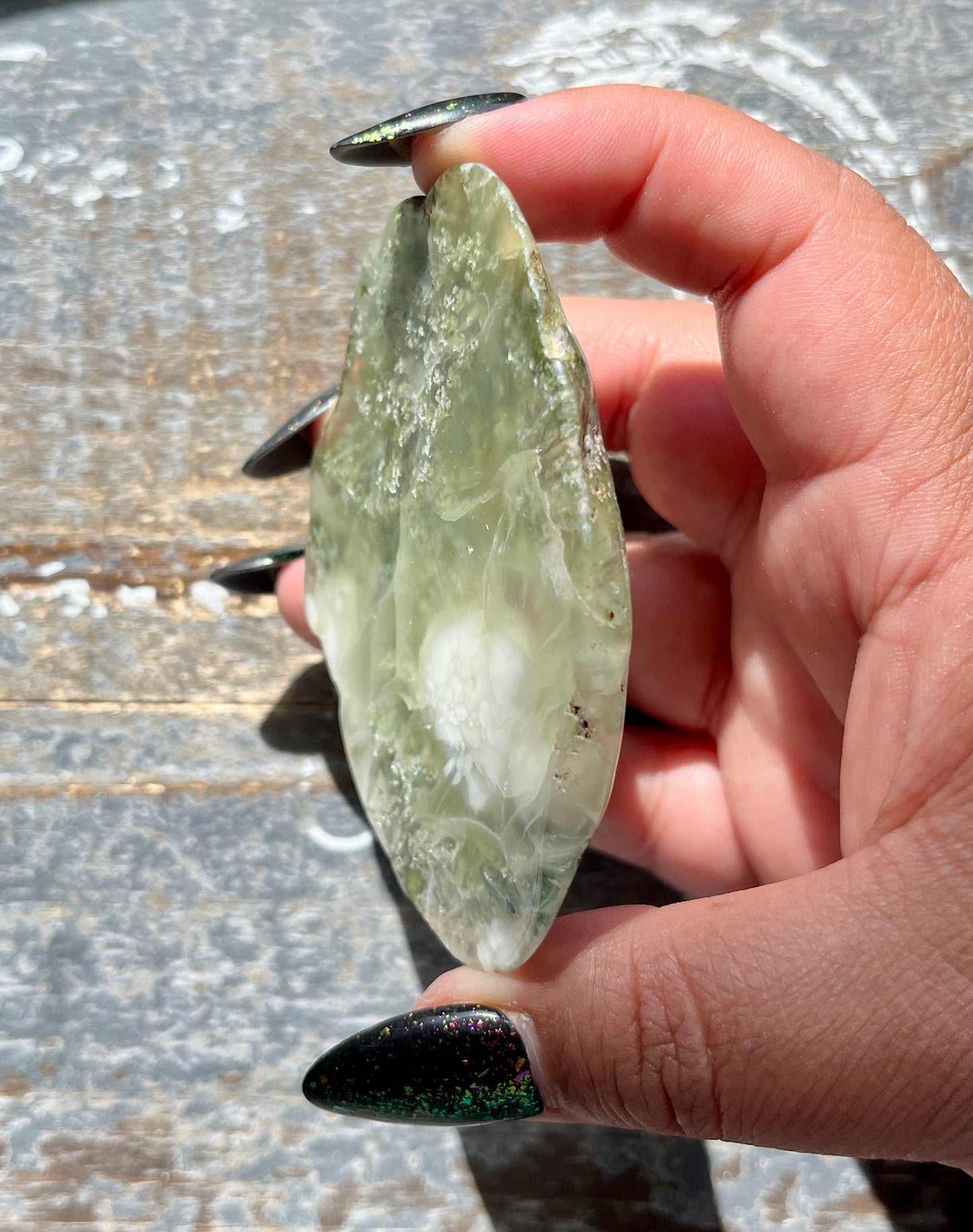 Gorgeous AAA Prehnite Polished Slab from Australia *Tucson Gem Show Exclusive*