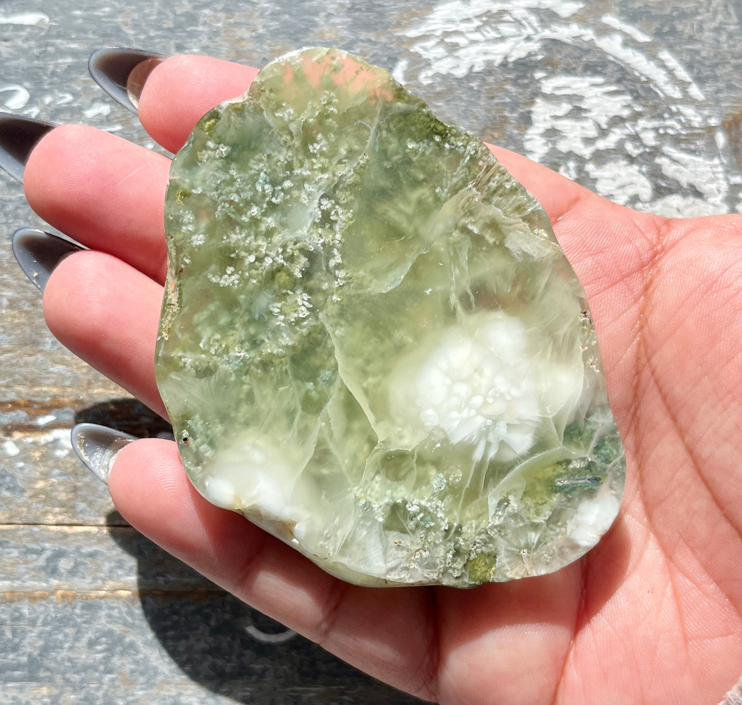 Gorgeous AAA Prehnite Polished Slab from Australia *Tucson Gem Show Exclusive*