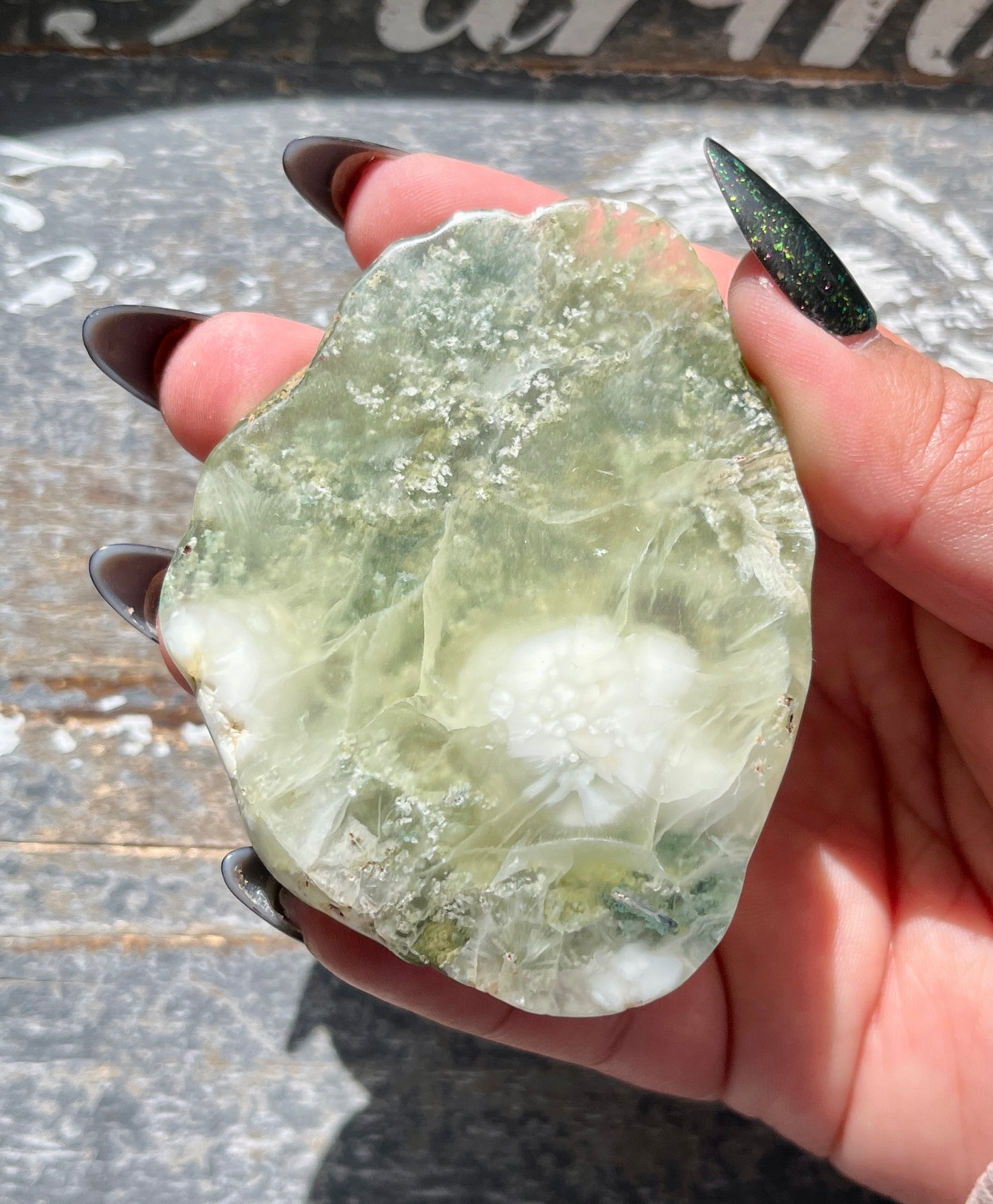 Gorgeous AAA Prehnite Polished Slab from Australia *Tucson Gem Show Exclusive*