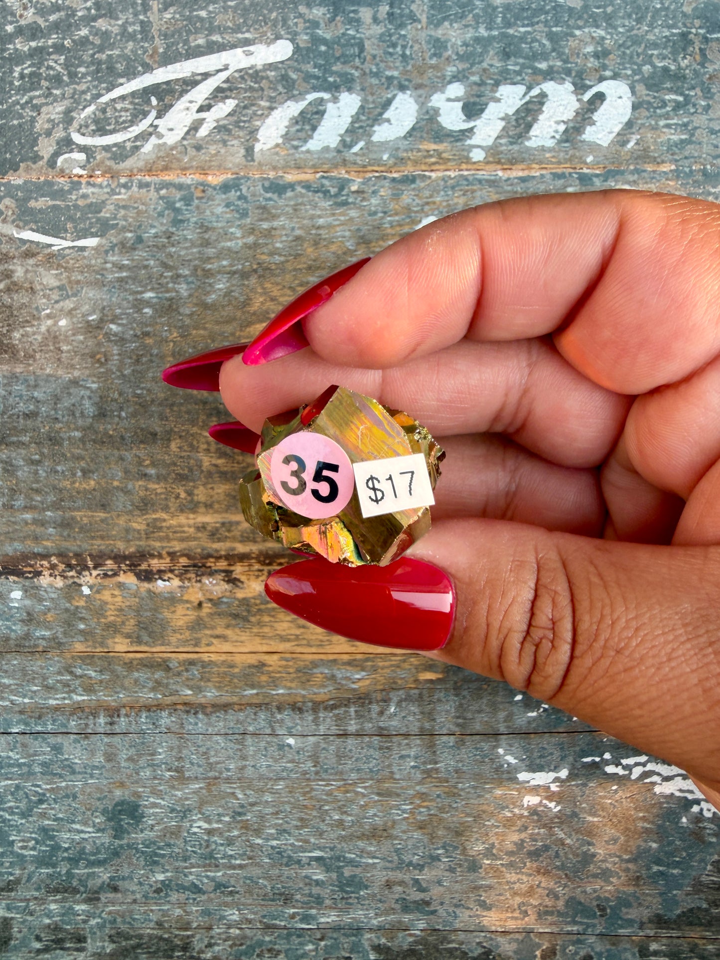 Gorgeous Cubic Pyrite with Natural Rainbow Iridescence from Indonesia | Opt 35