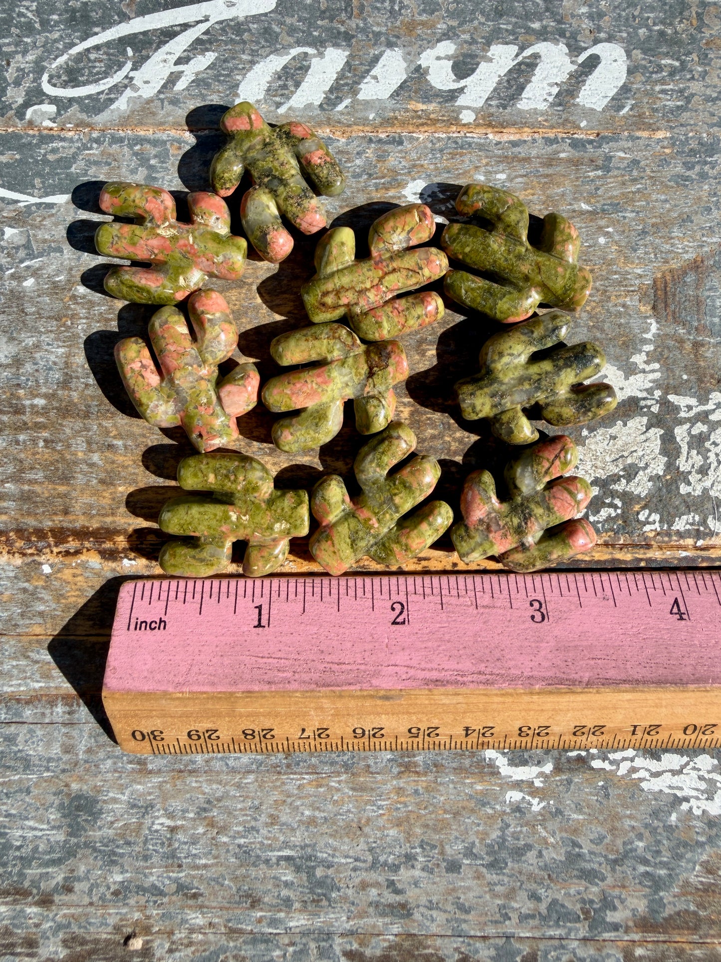 One (1) Adorable Unakite Cactus Carving | Intuitively Chosen