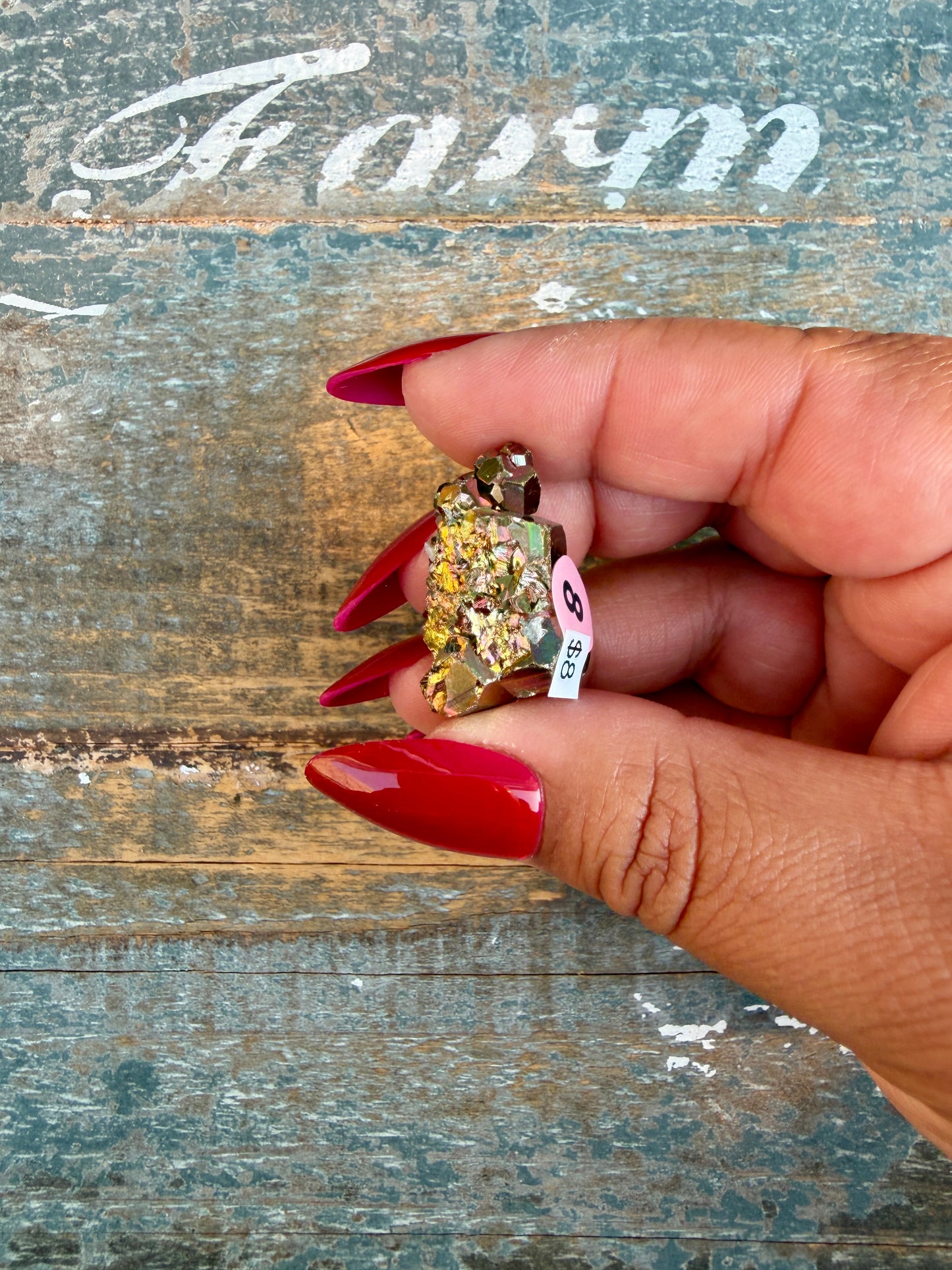 Gorgeous Cubic Pyrite with Natural Rainbow Iridescence from Indonesia | Opt 8