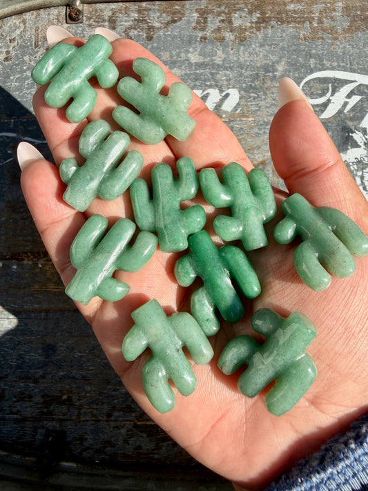 One (1) Adorable Green Aventurine Cactus Carving | Intuitively Chosen