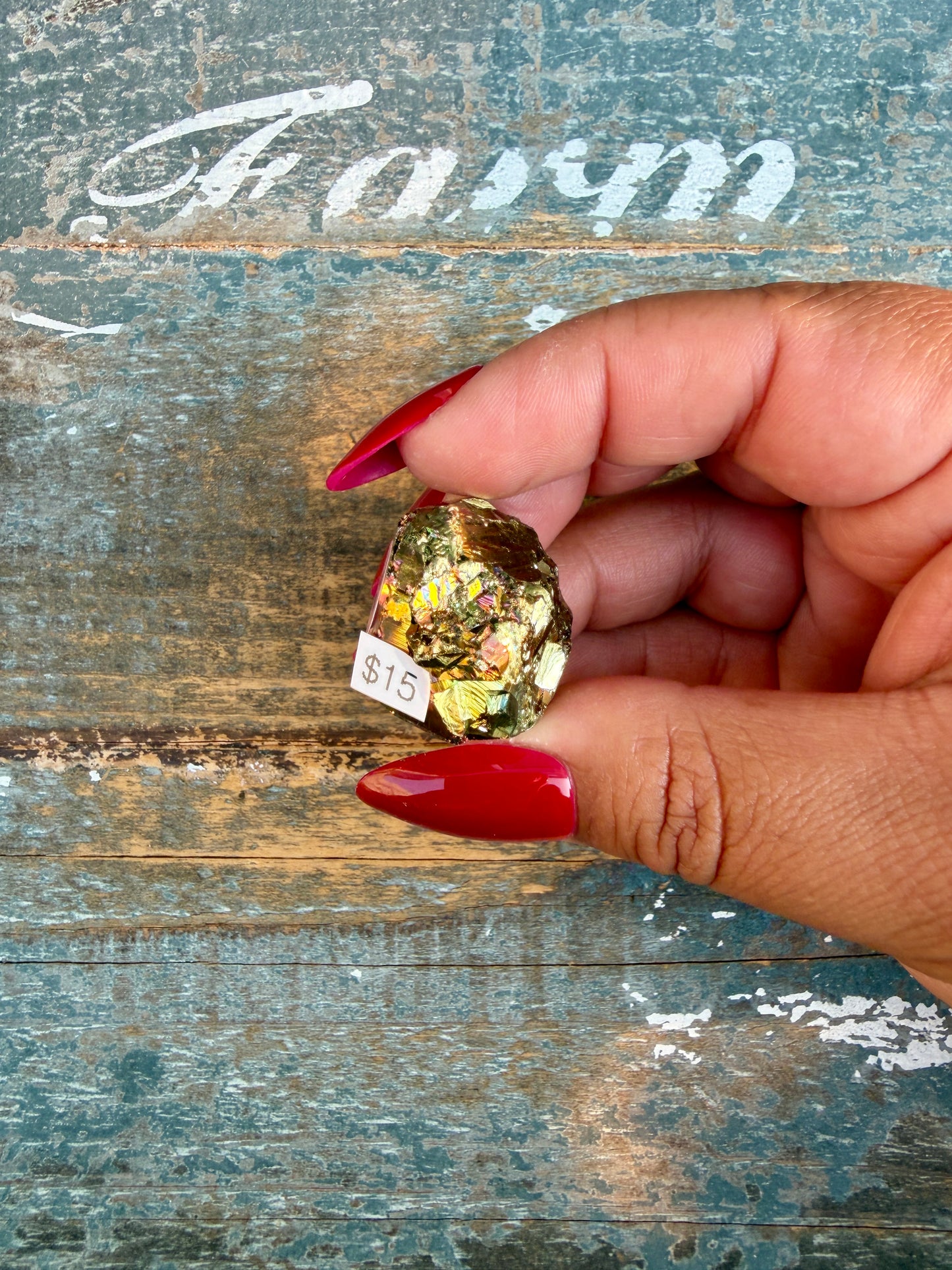 Gorgeous Cubic Pyrite with Natural Rainbow Iridescence from Indonesia | Opt 4