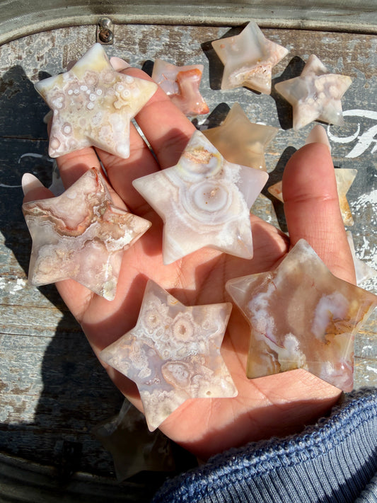 One (1) Beautiful Flower Agate Star Carving | Madagascar | Intuitively Chosen