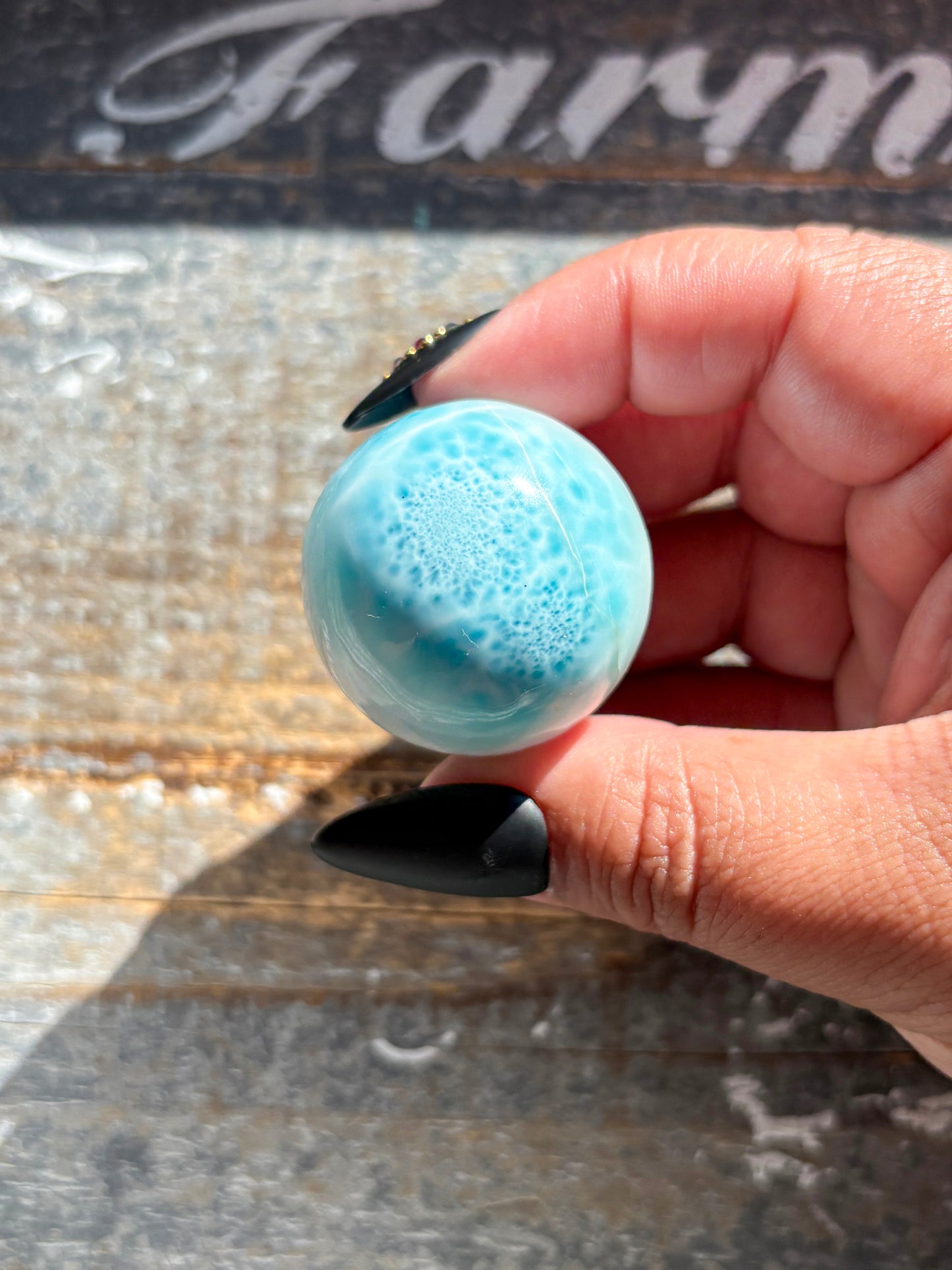 Rare AAA Grade Larimar Sphere – Handpicked from the Dominican Republic