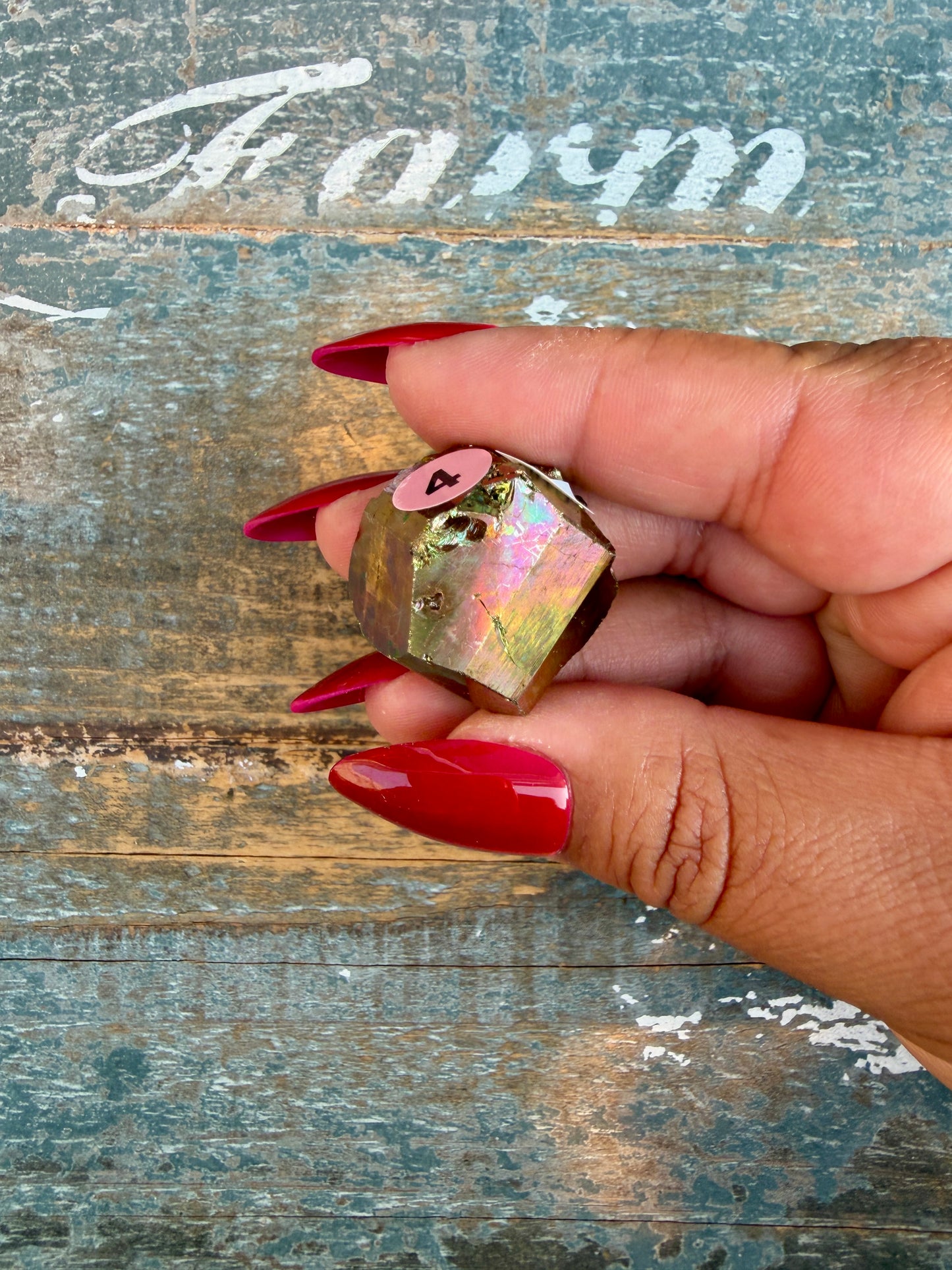 Gorgeous Cubic Pyrite with Natural Rainbow Iridescence from Indonesia | Opt 4