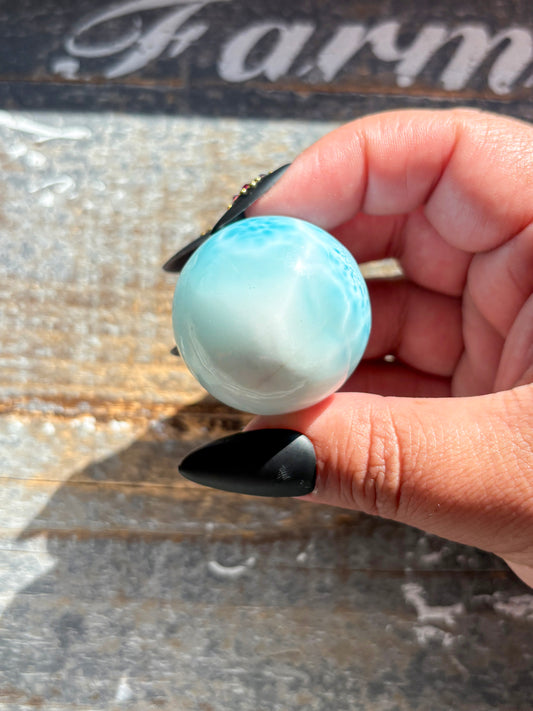 Rare AAA Grade Larimar Sphere – Handpicked from the Dominican Republic