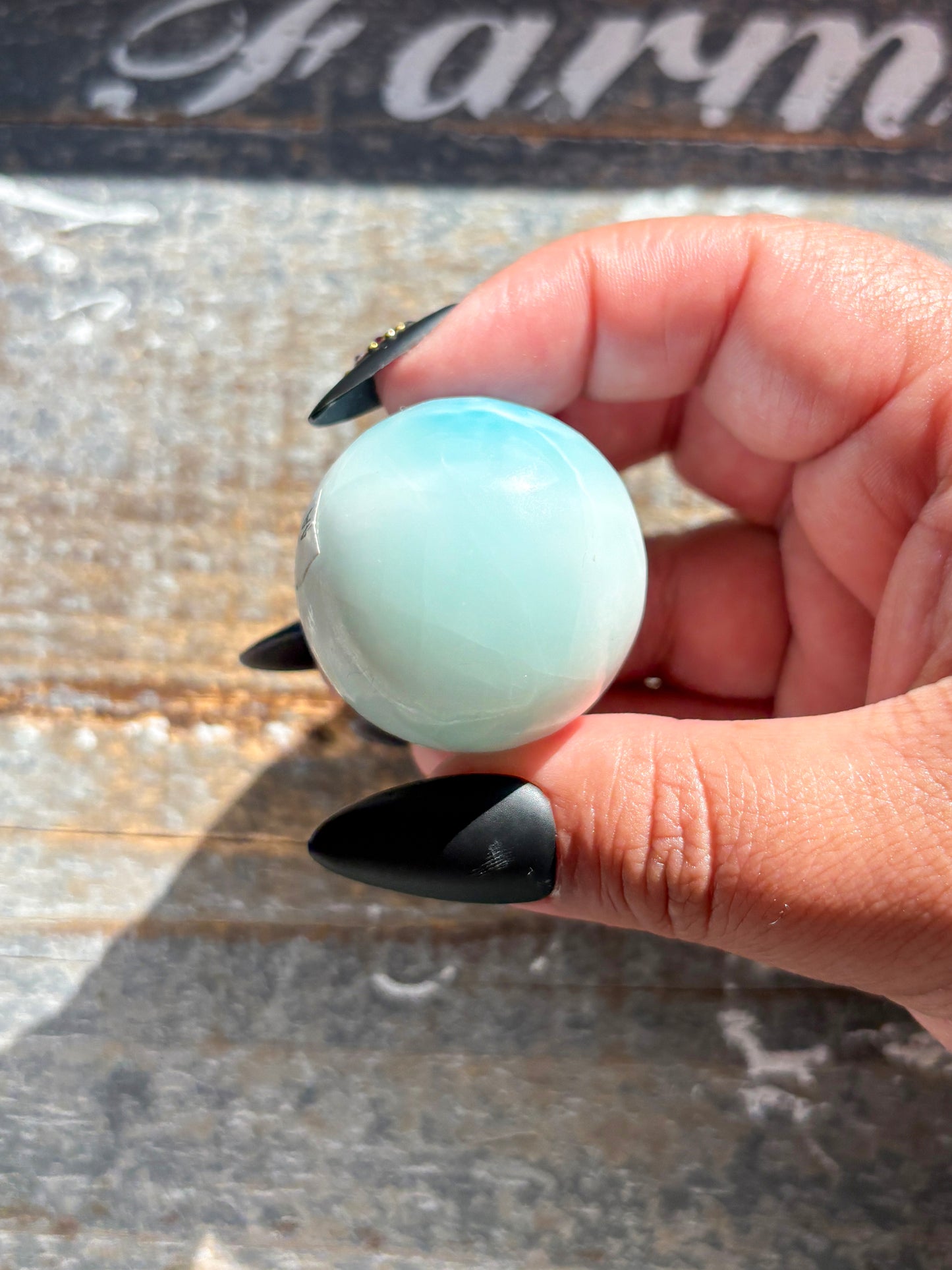 Rare AAA Grade Larimar Sphere – Handpicked from the Dominican Republic