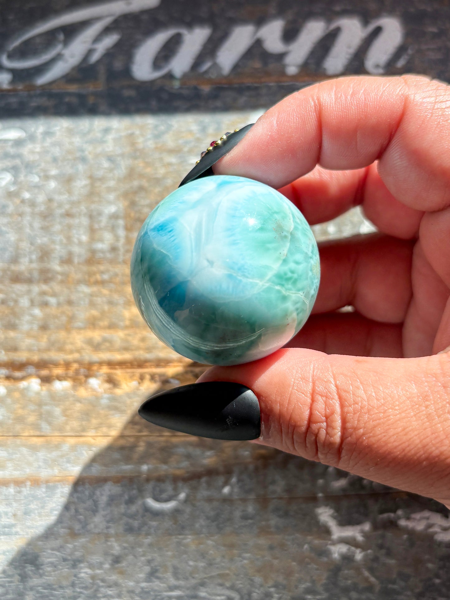 Rare A Grade Larimar Sphere – Handpicked from the Dominican Republic