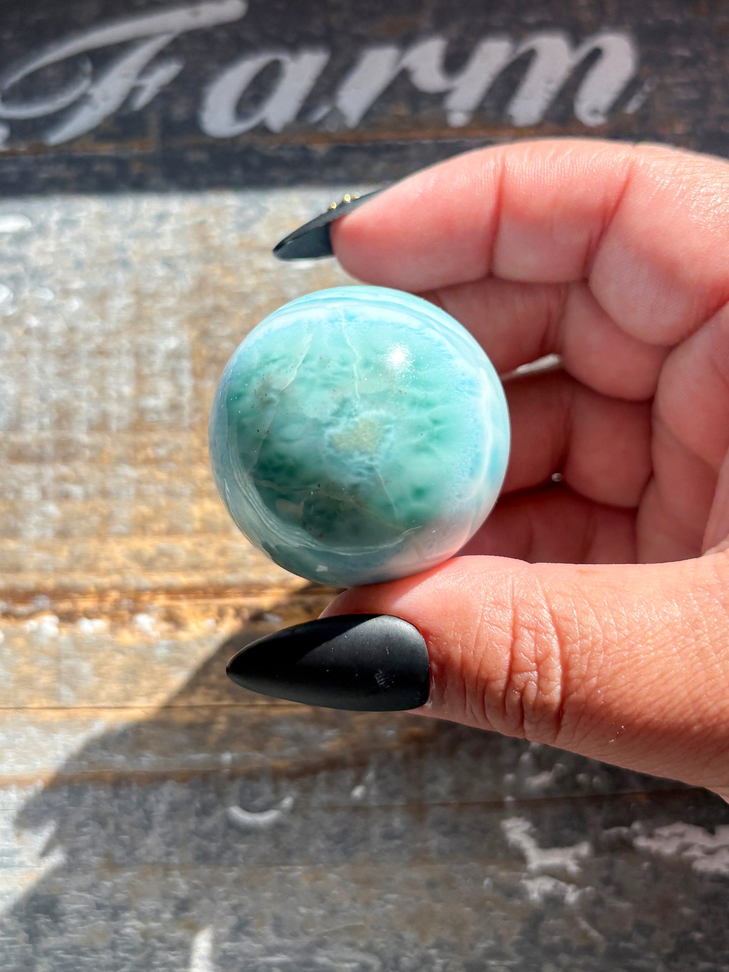 Rare A Grade Larimar Sphere – Handpicked from the Dominican Republic