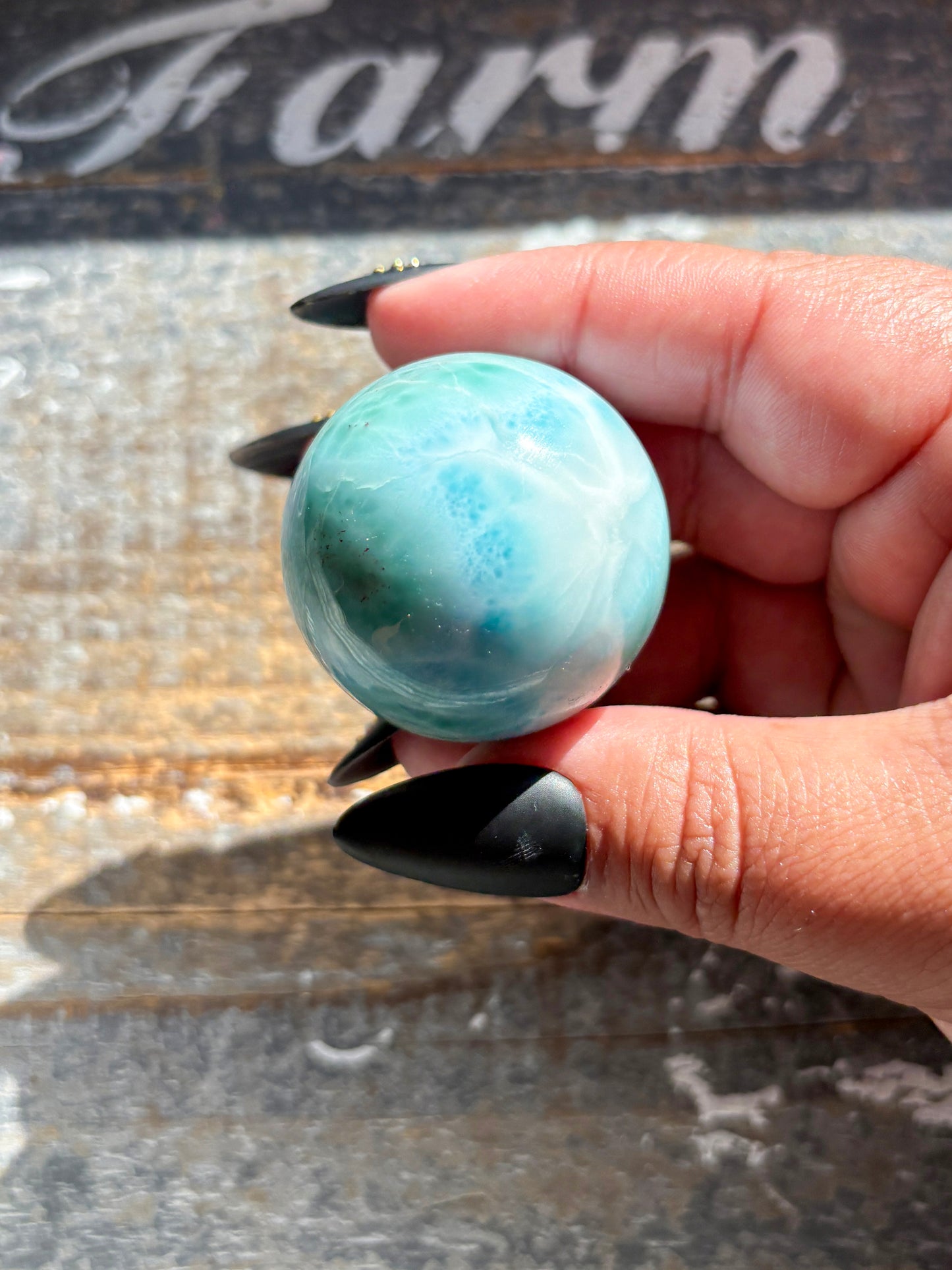 Rare A Grade Larimar Sphere – Handpicked from the Dominican Republic