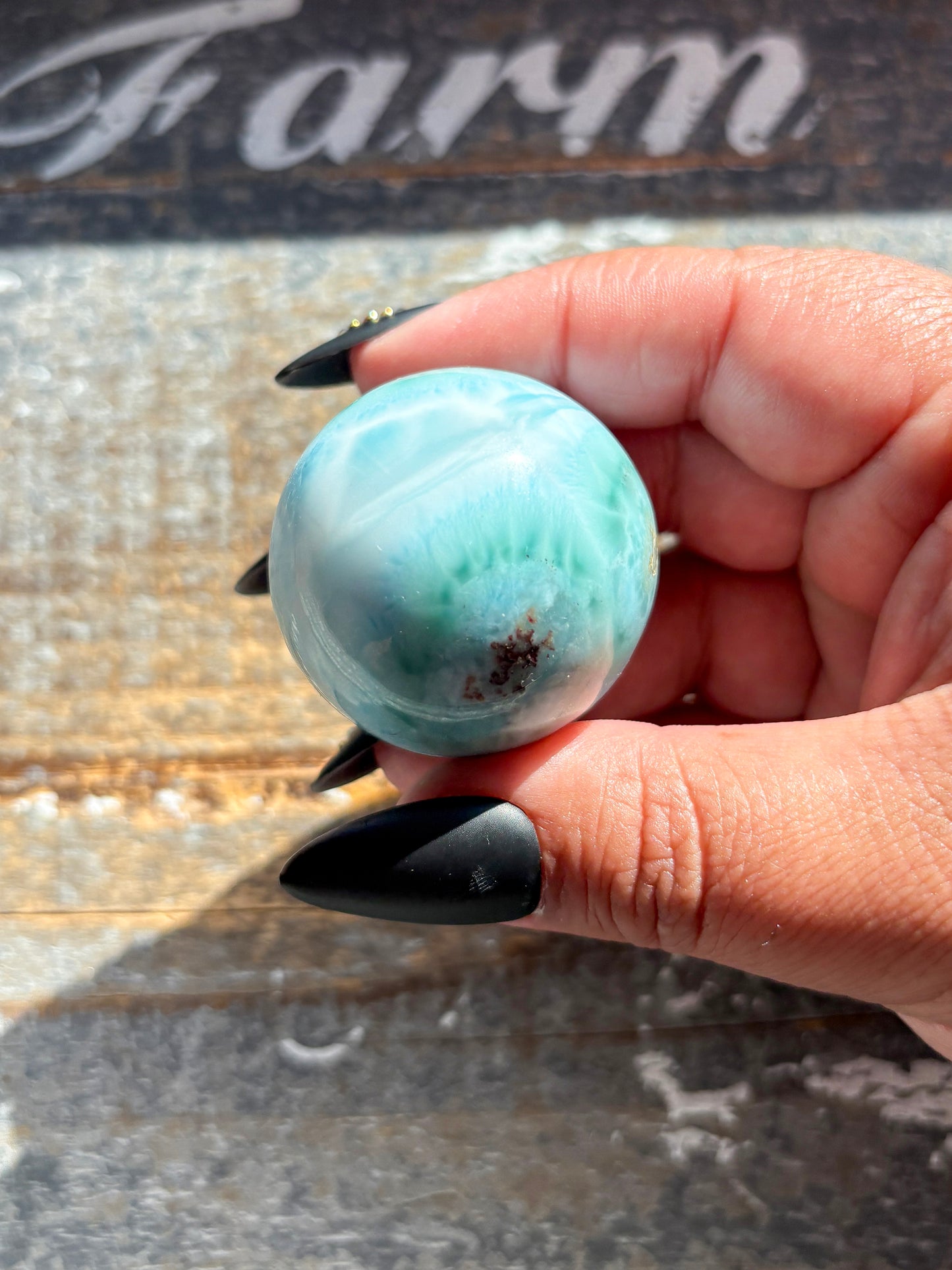 Rare A Grade Larimar Sphere – Handpicked from the Dominican Republic