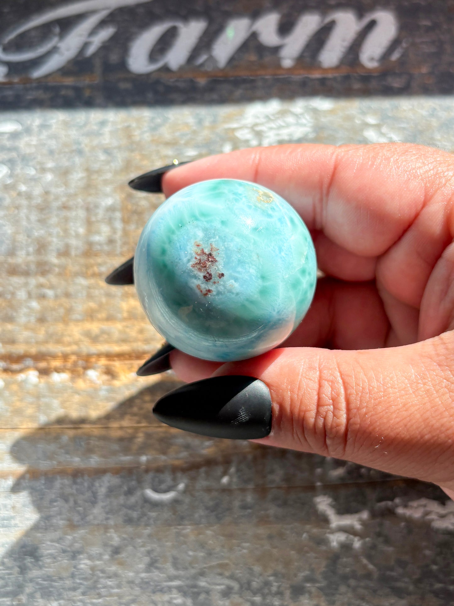 Rare A Grade Larimar Sphere – Handpicked from the Dominican Republic