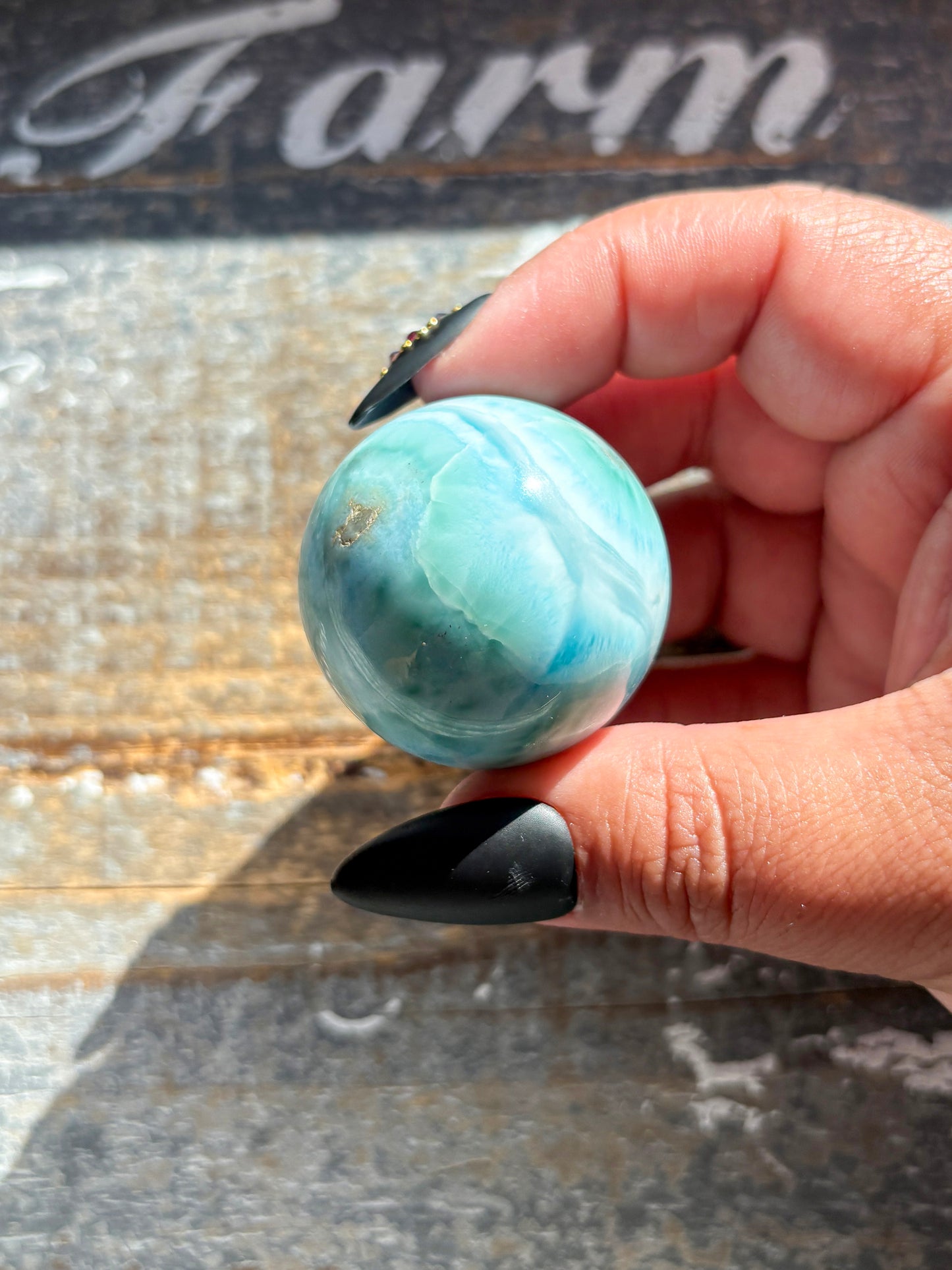 Rare A Grade Larimar Sphere – Handpicked from the Dominican Republic