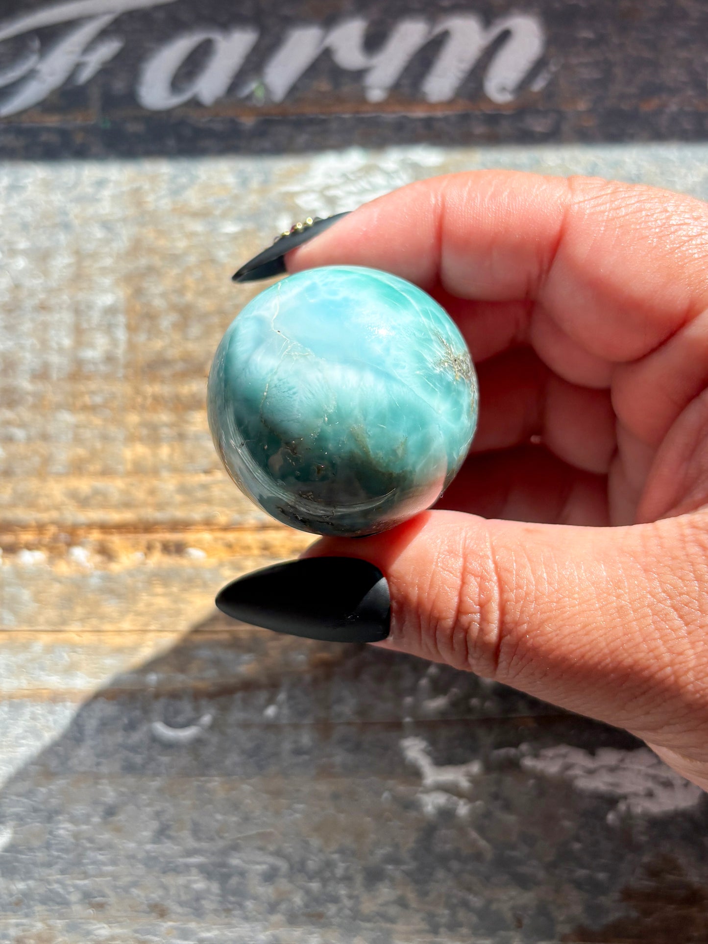 Rare A Grade Larimar Sphere – Handpicked from the Dominican Republic