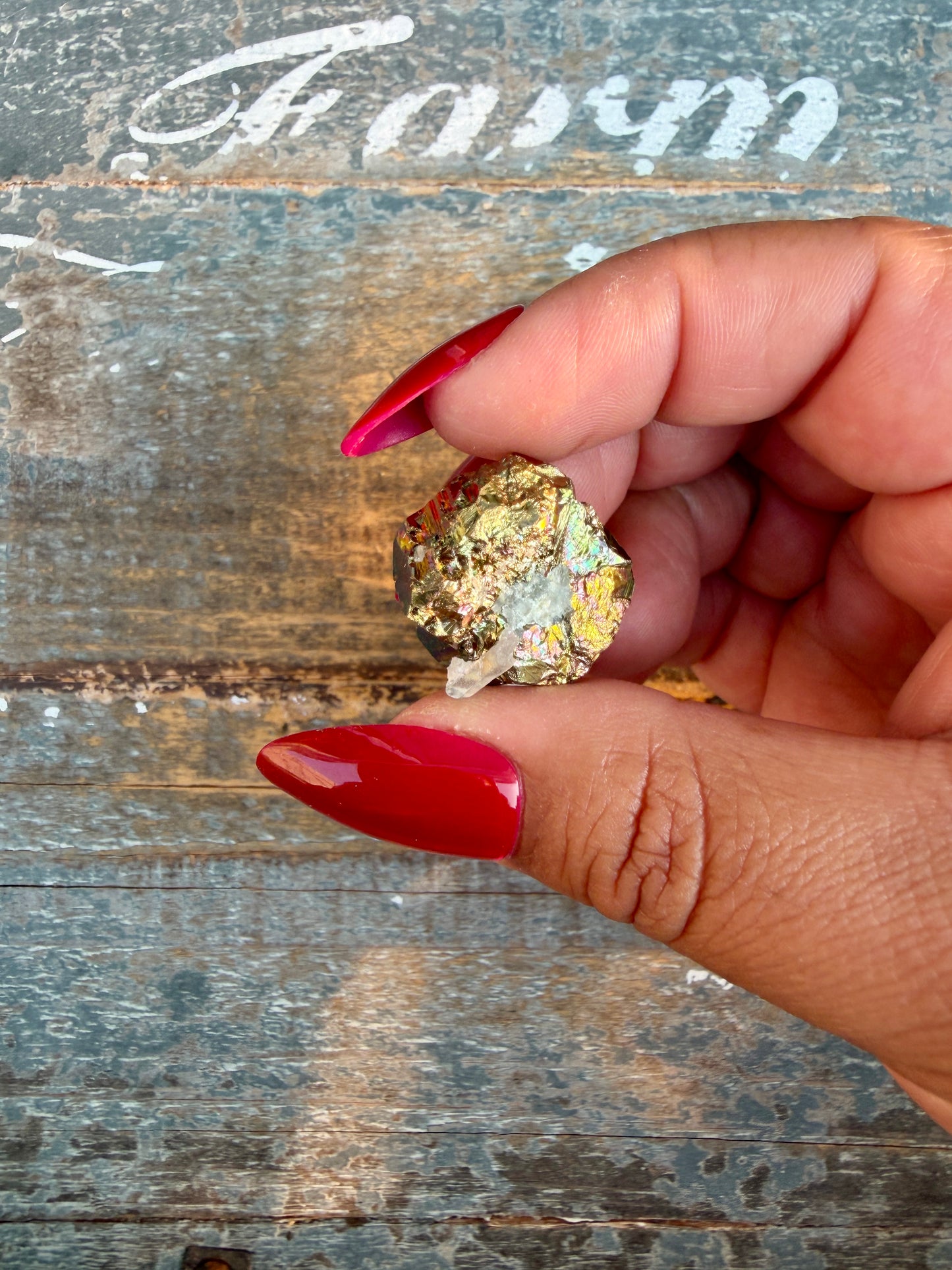 Gorgeous Cubic Pyrite with Natural Rainbow Iridescence from Indonesia | Opt 39