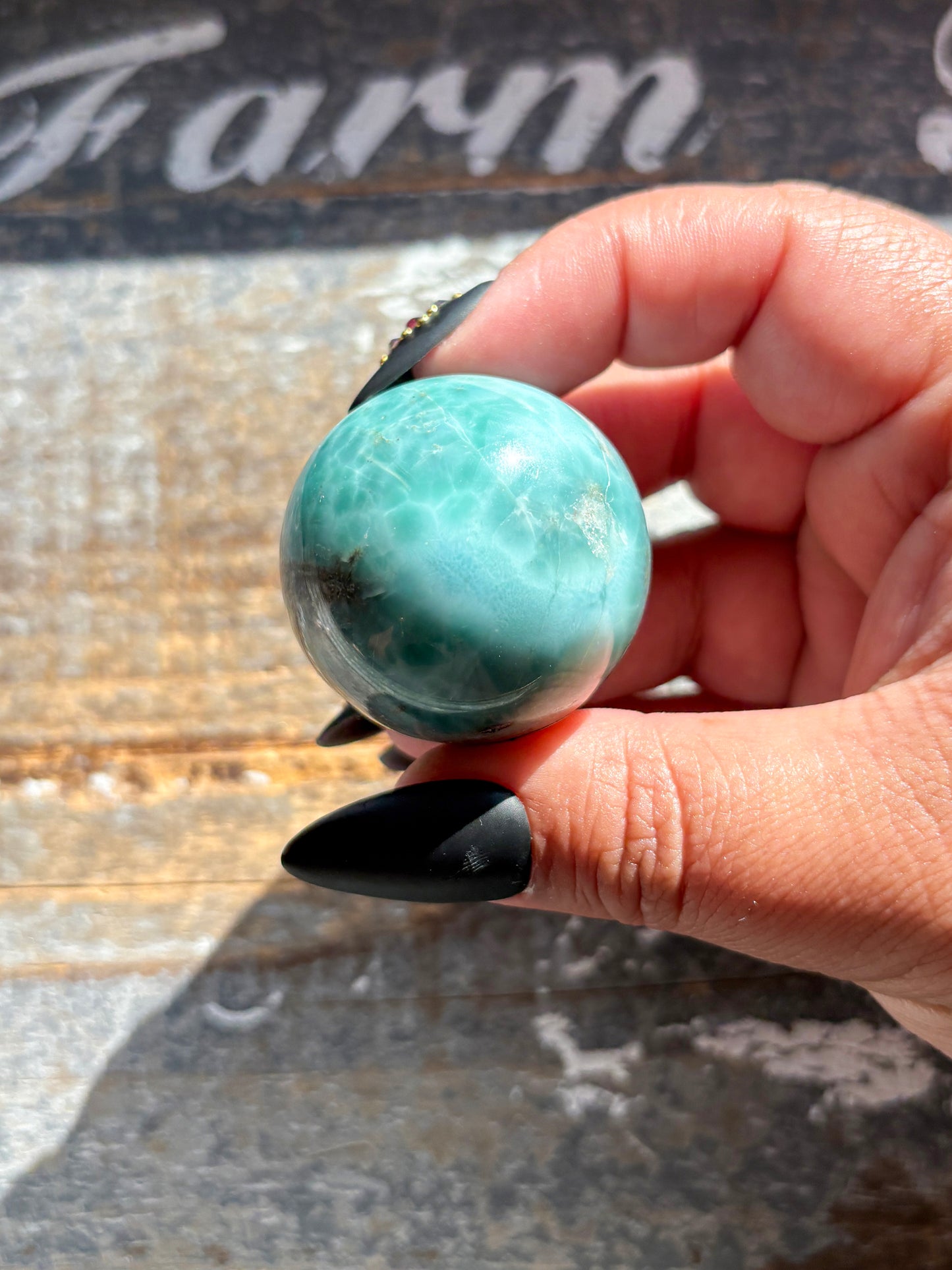 Rare A Grade Larimar Sphere – Handpicked from the Dominican Republic