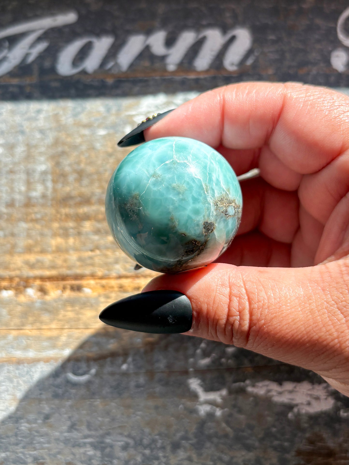 Rare A Grade Larimar Sphere – Handpicked from the Dominican Republic