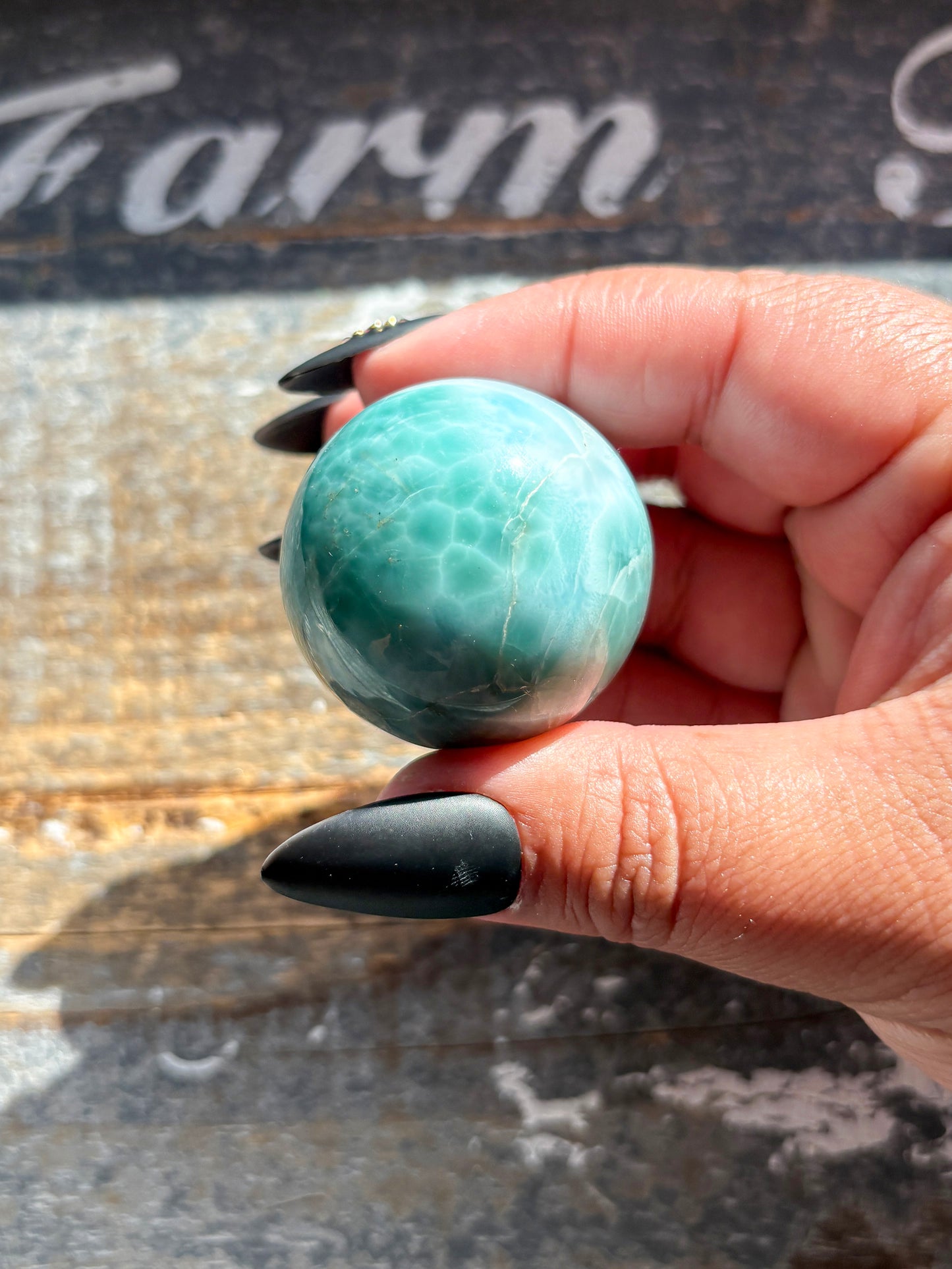 Rare A Grade Larimar Sphere – Handpicked from the Dominican Republic