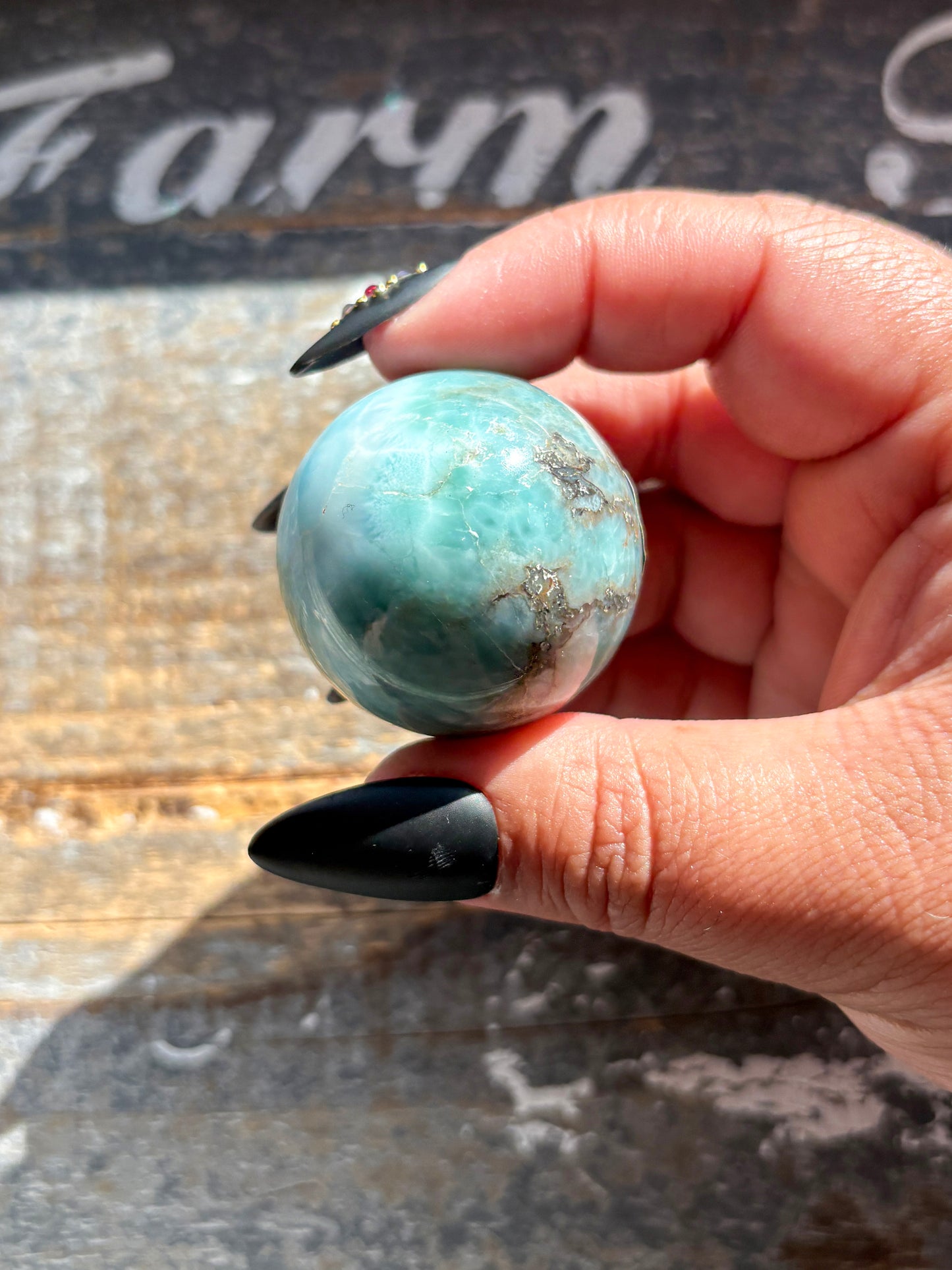 Rare A Grade Larimar Sphere – Handpicked from the Dominican Republic