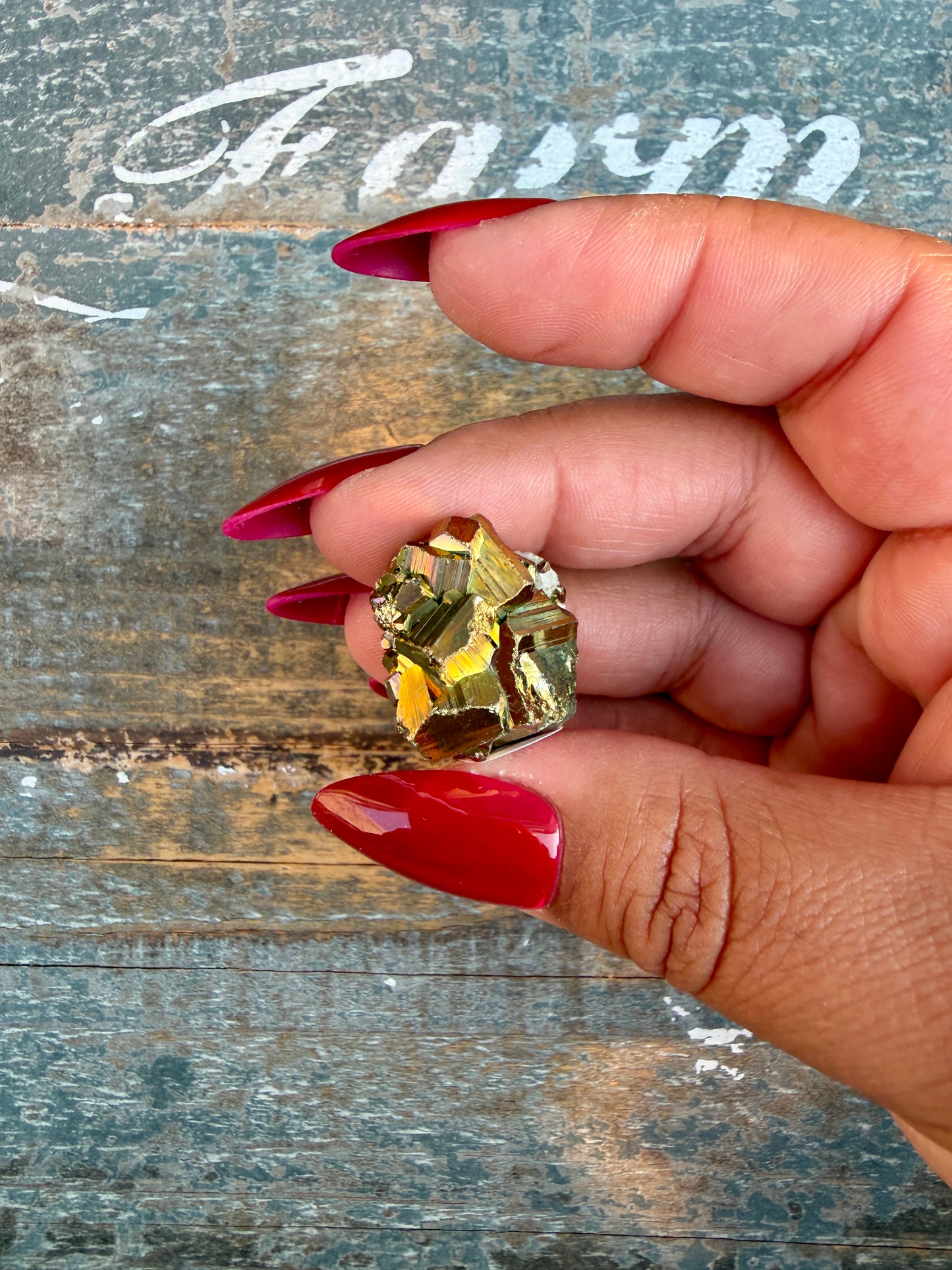 Gorgeous Cubic Pyrite with Natural Rainbow Iridescence from Indonesia | Opt 40