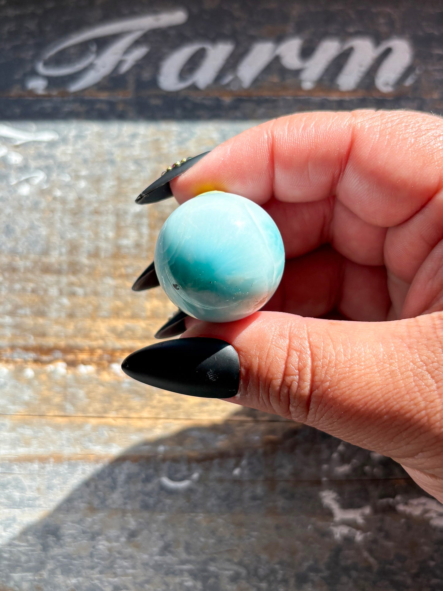 Rare AAA Grade Larimar Sphere – Handpicked from the Dominican Republic