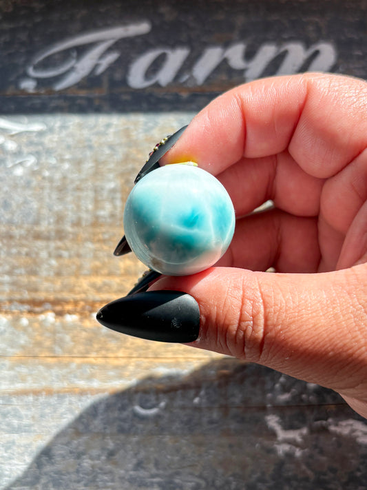 Rare AAA Grade Larimar Sphere – Handpicked from the Dominican Republic