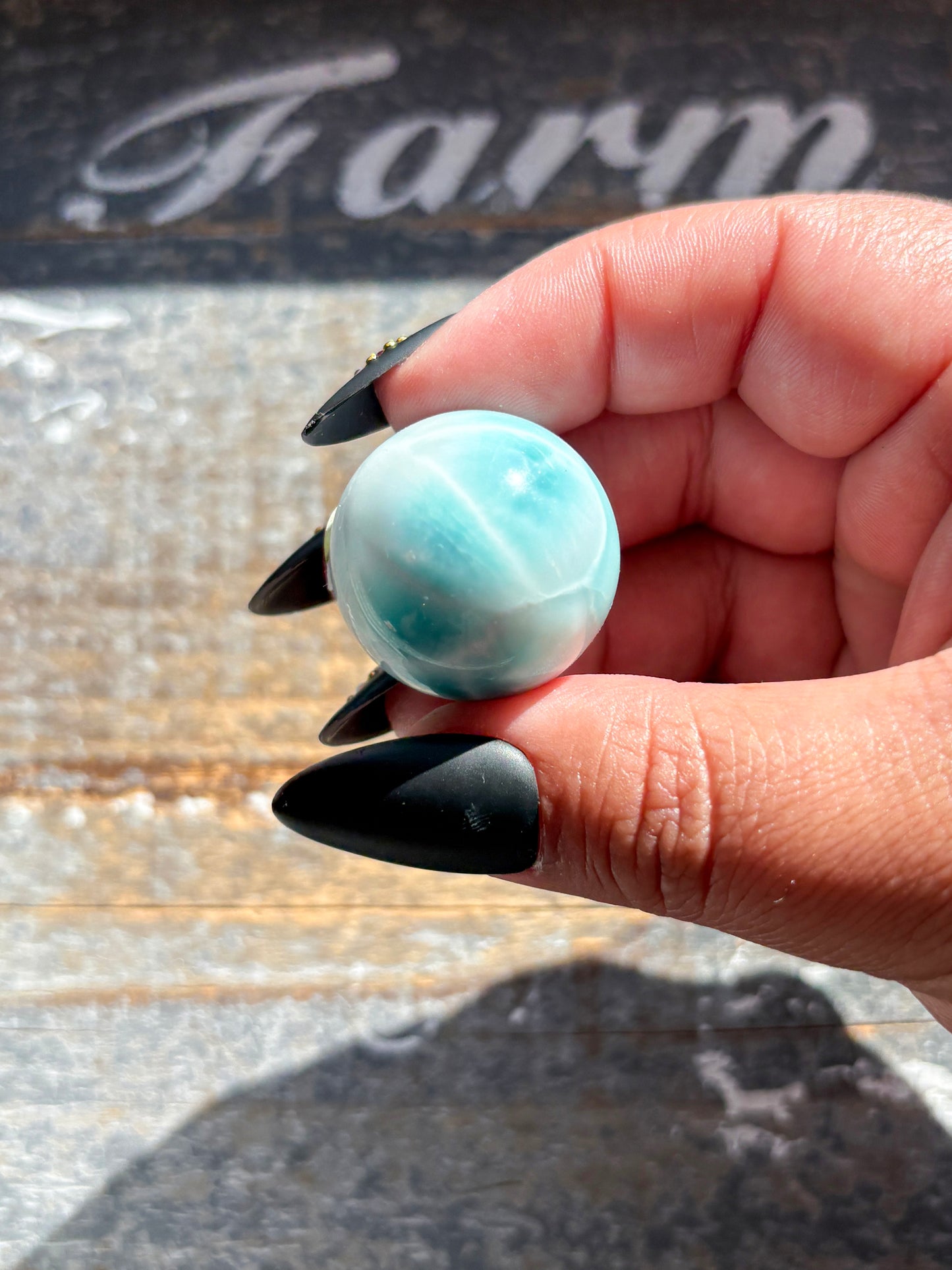 Rare AAA Grade Larimar Sphere – Handpicked from the Dominican Republic