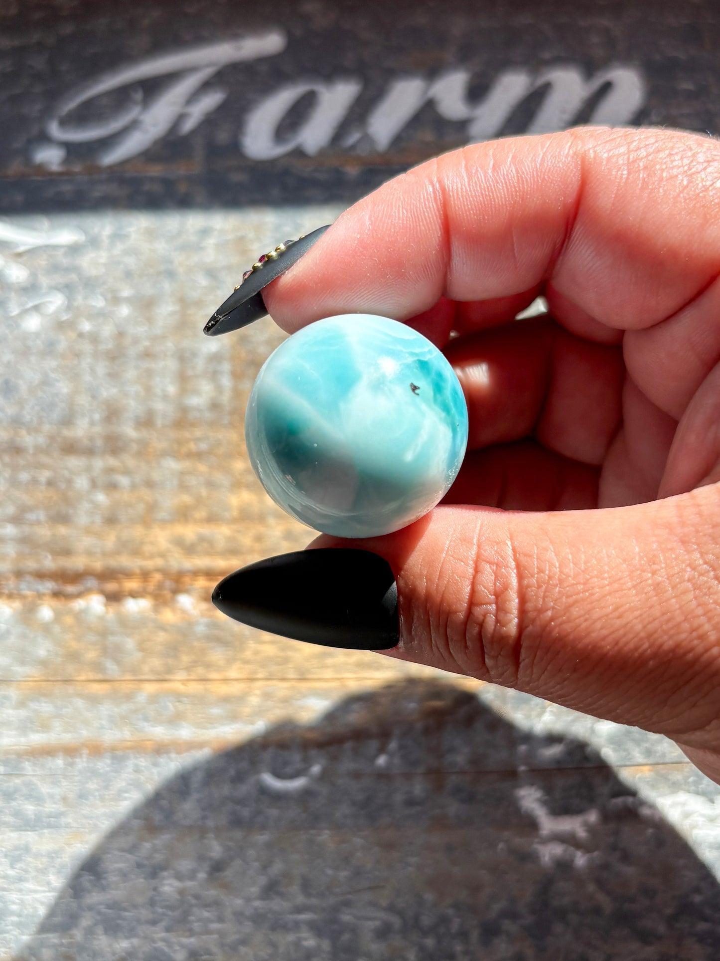 Rare AAA Grade Larimar Sphere – Handpicked from the Dominican Republic