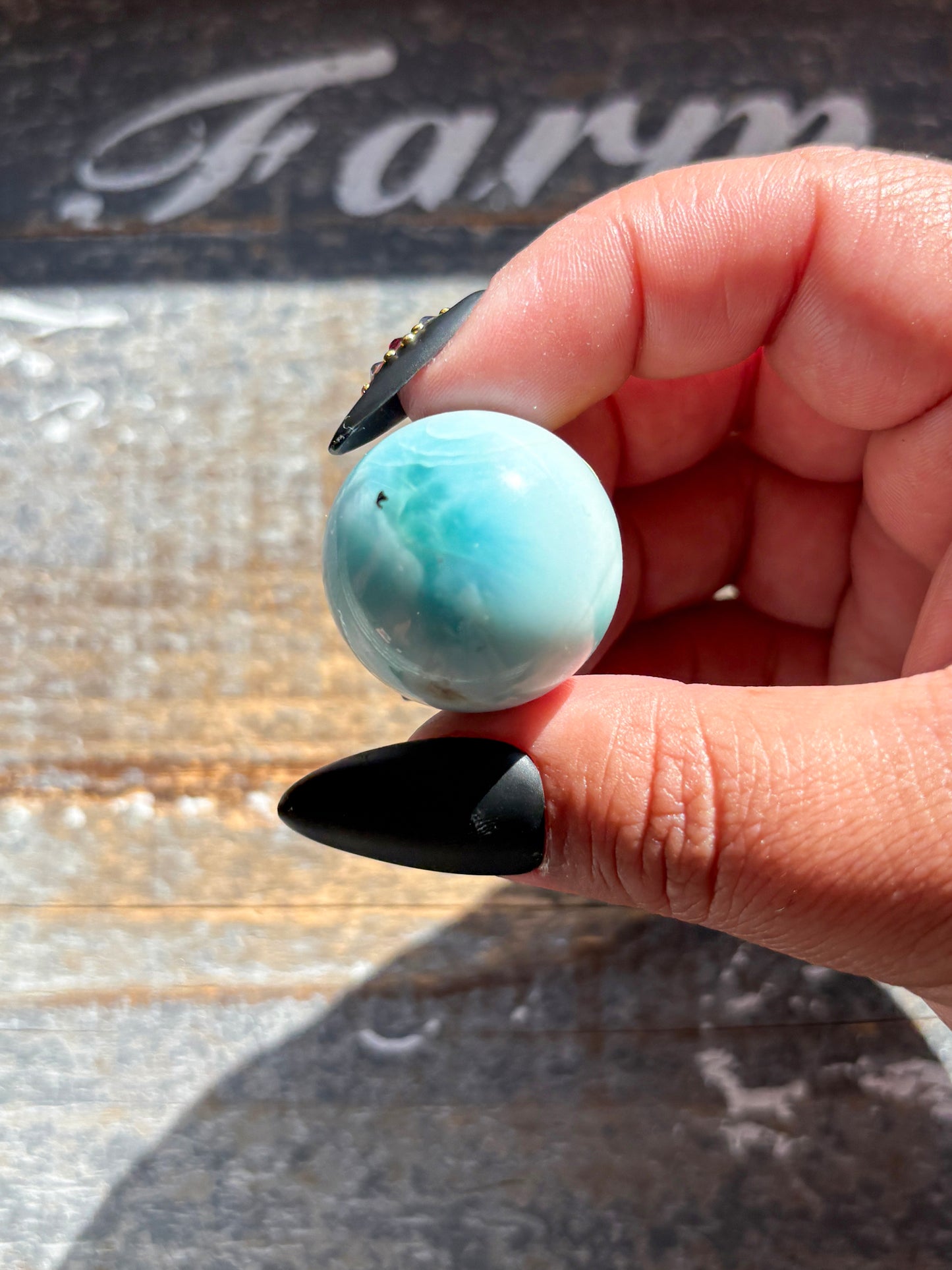 Rare AAA Grade Larimar Sphere – Handpicked from the Dominican Republic