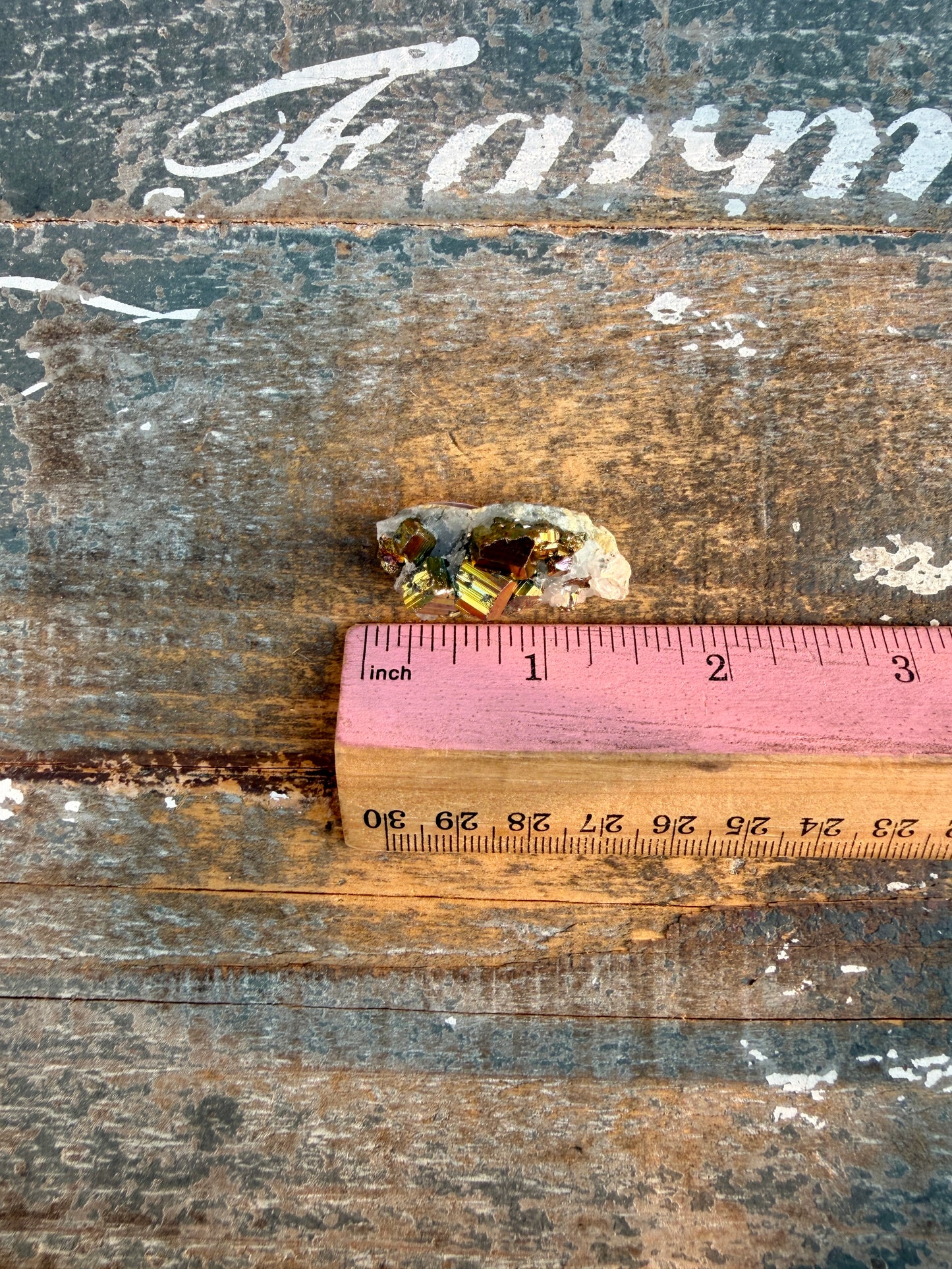 Gorgeous Cubic Pyrite with Natural Rainbow Iridescence from Indonesia | Opt 3