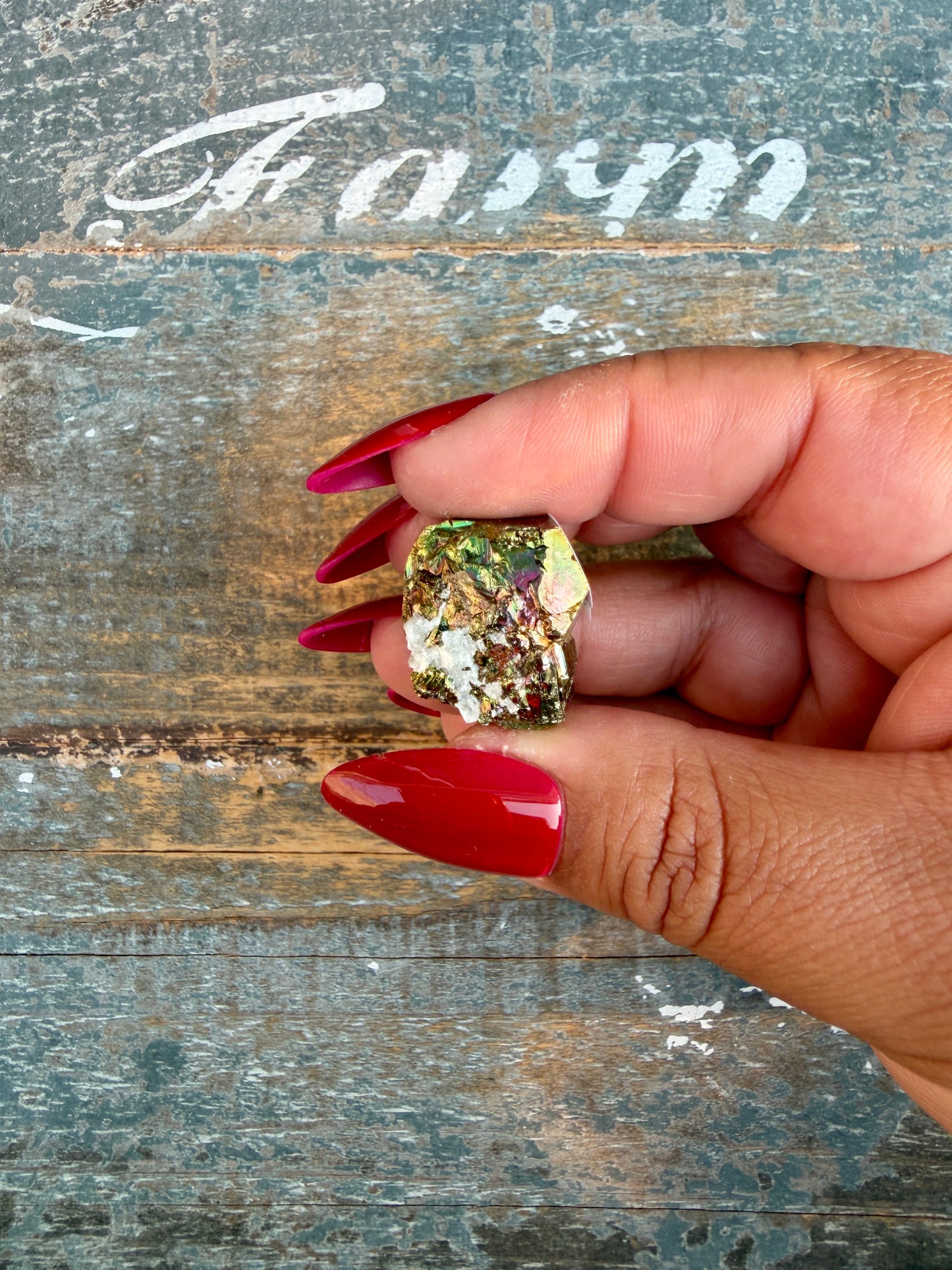 Gorgeous Cubic Pyrite with Natural Rainbow Iridescence from Indonesia | Opt 18