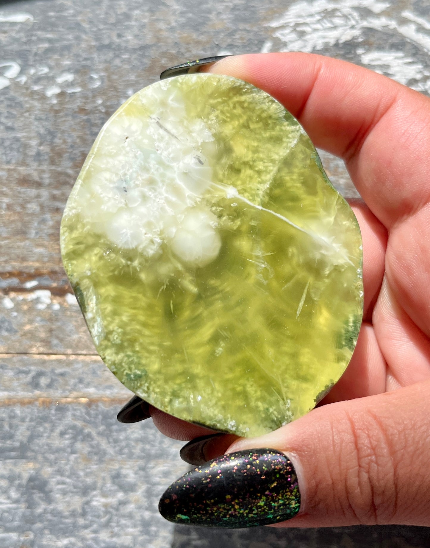 Gorgeous AAA Prehnite Polished Slab from Australia *Tucson Gem Show Exclusive*