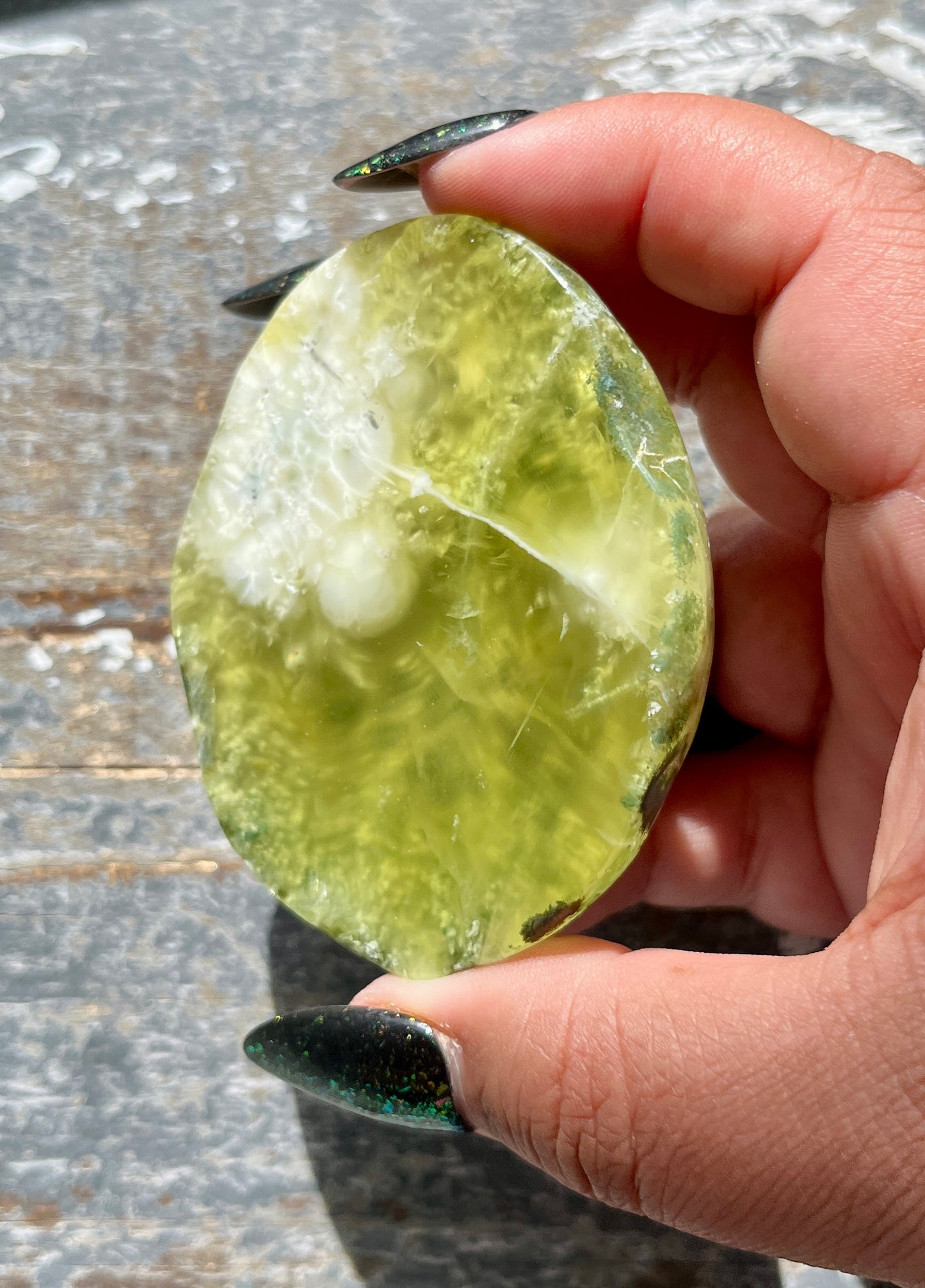 Gorgeous AAA Prehnite Polished Slab from Australia *Tucson Gem Show Exclusive*