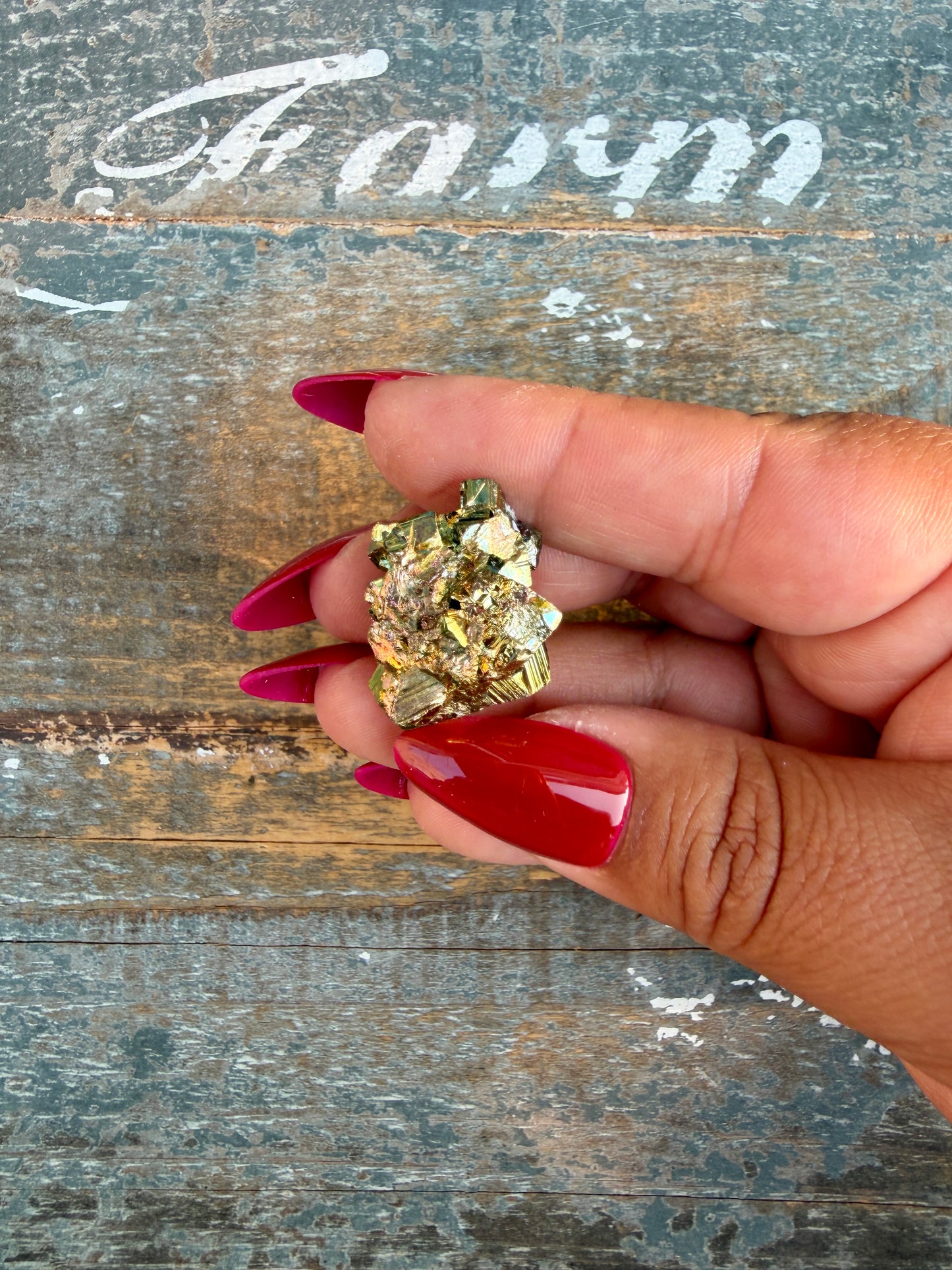 Gorgeous Cubic Pyrite with Natural Rainbow Iridescence from Indonesia | Opt 46