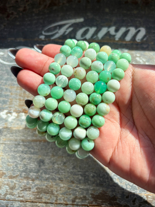 One (1) Gorgeous Australian Green Chrysoprase Bracelet  | 8mm