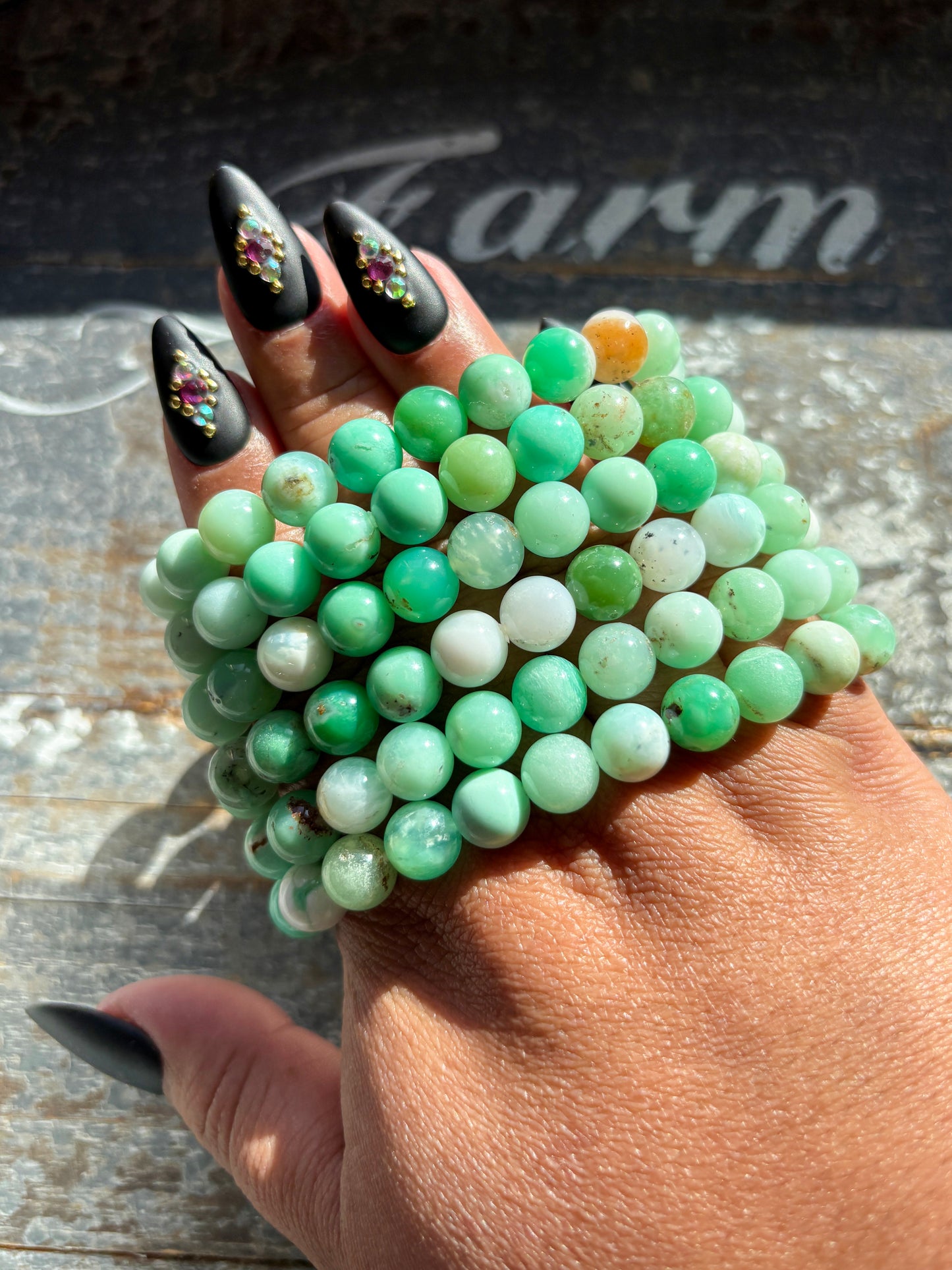 One (1) Gorgeous Australian Green Chrysoprase Bracelet  | 8mm